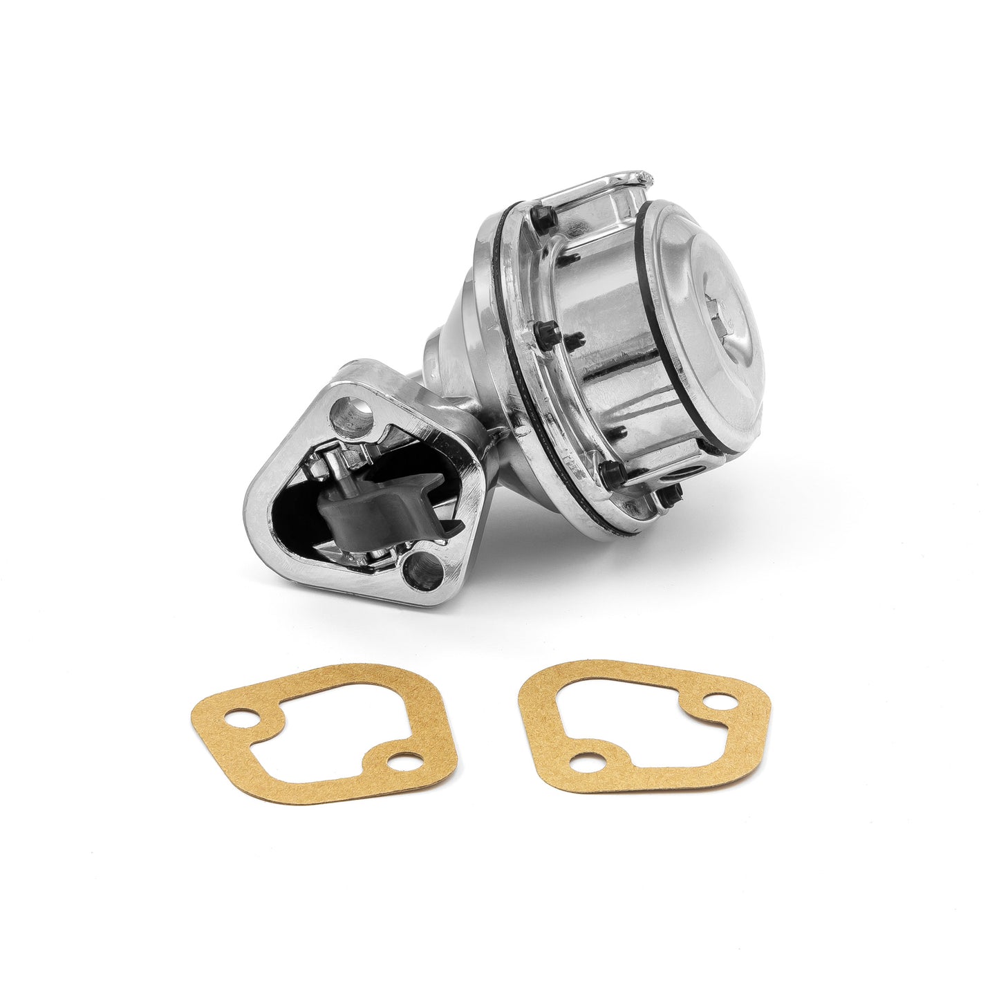 Chevy SBC 350 High Volume Mechanical Fuel Pump Chrome 1/4" Fitting