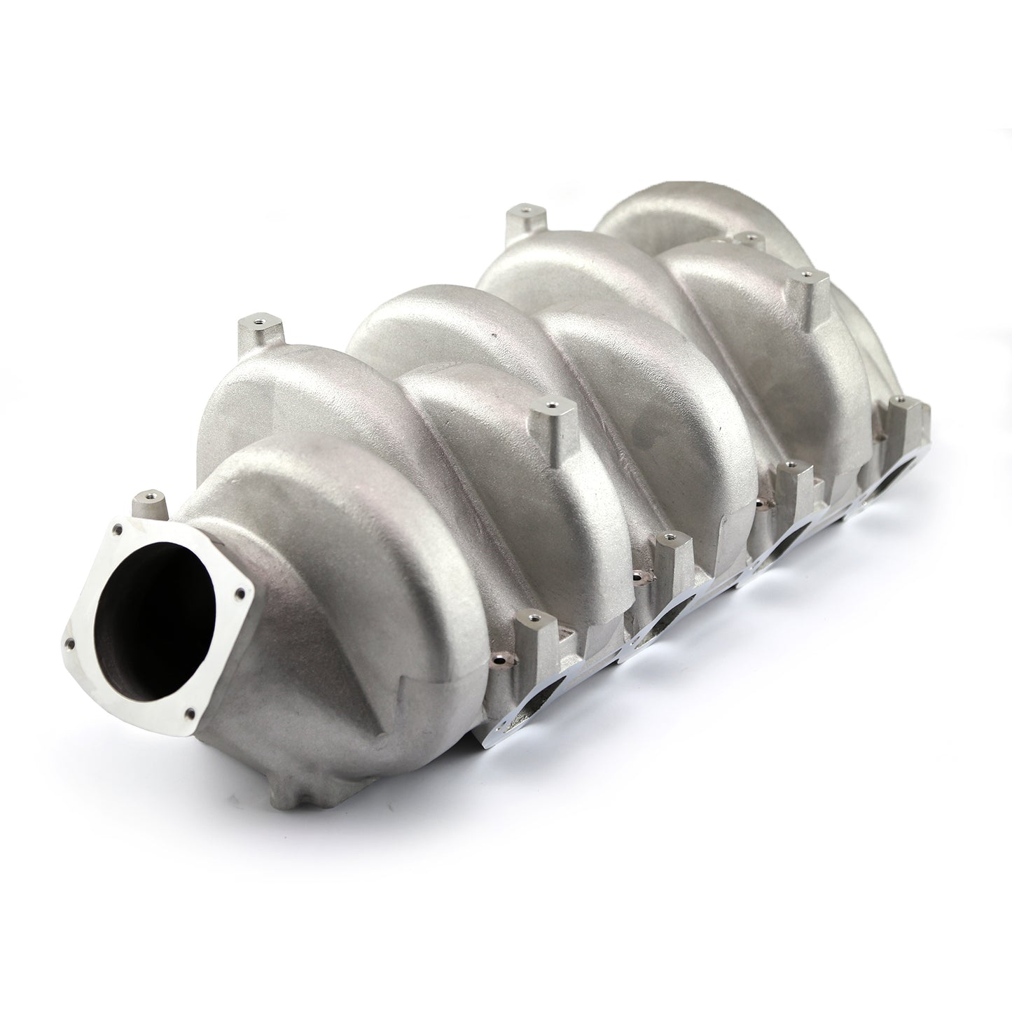 Colector de admisión de aluminio satinado de 91 mm para Chevy GM PSI Vortec 496 537 8.8L