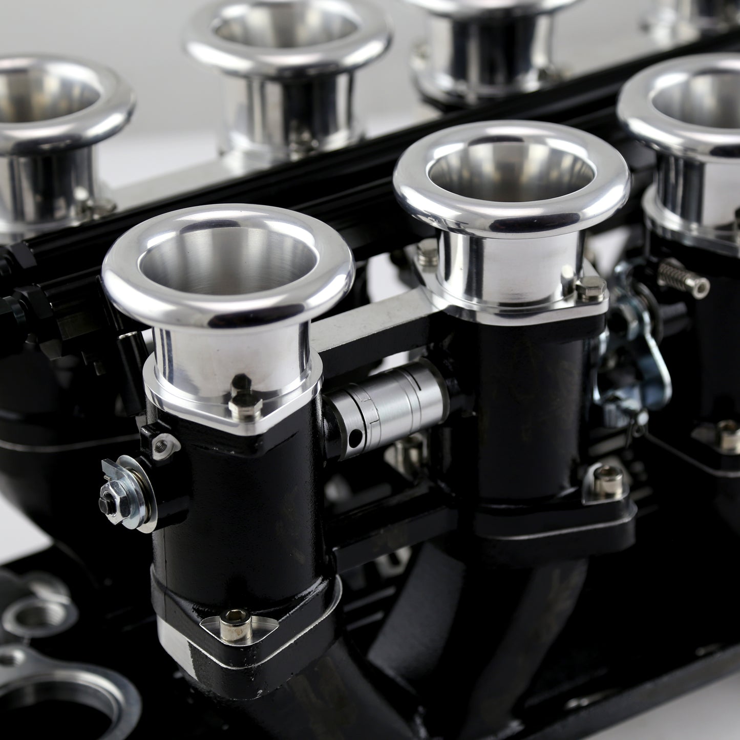 Sistema de colector de admisión de pila EFI de tiro descendente para Chevy SBC 350, completo, color negro