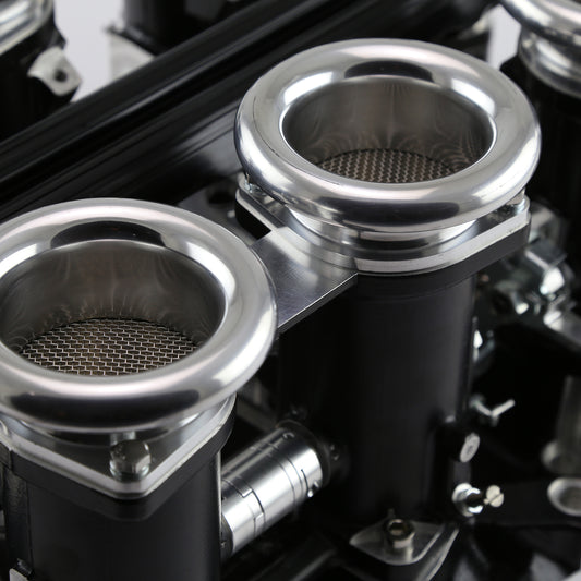 Sistema de colector de admisión de pila EFI de tiro descendente Ford BB 460 completo, negro