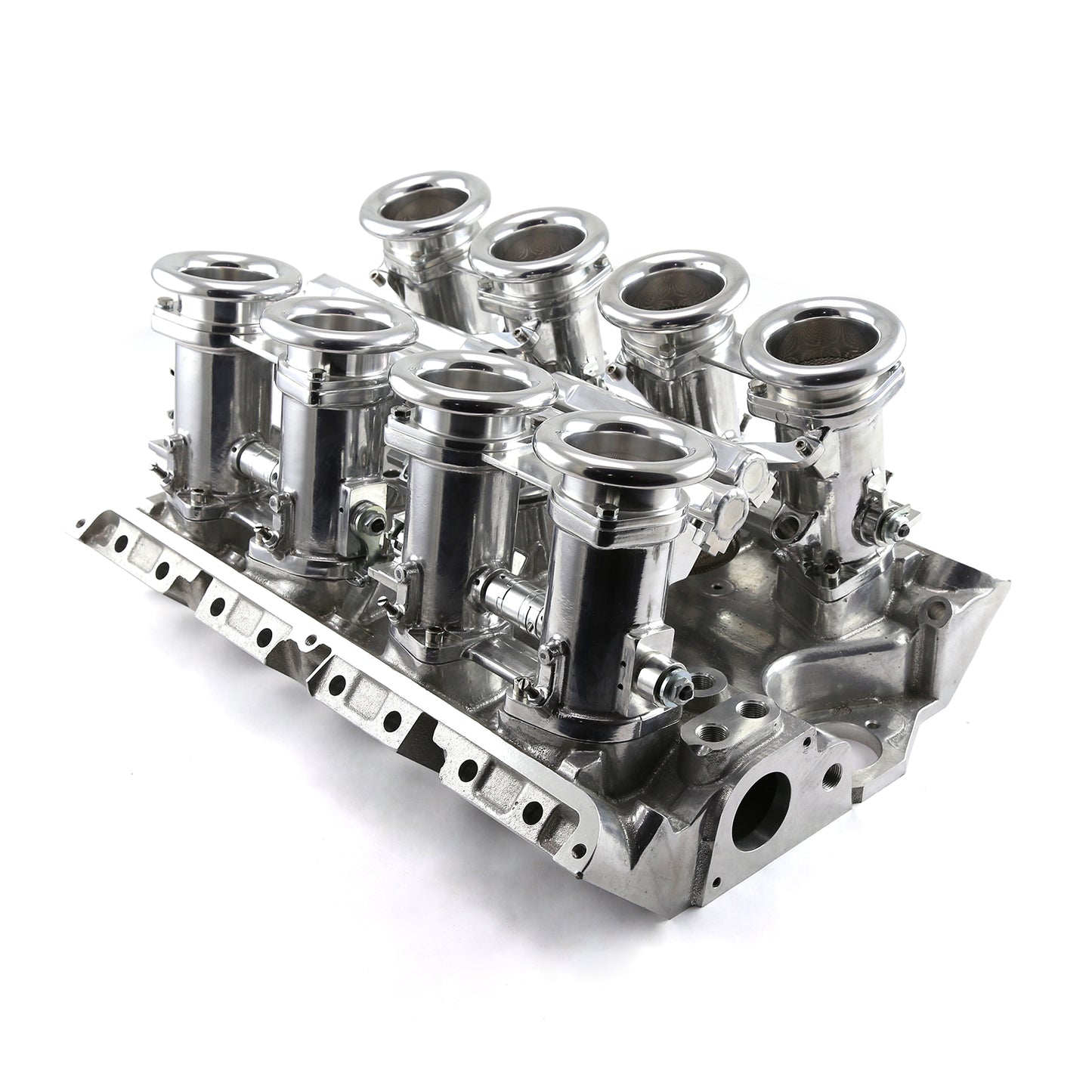 Sistema de colector de admisión de pila EFI de tiro descendente Ford FE 390 427 428, completo y pulido