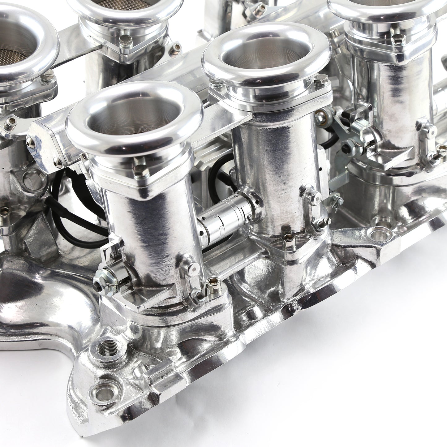 Sistema de colector de admisión de pila EFI de tiro descendente Ford BB 460, completo y pulido