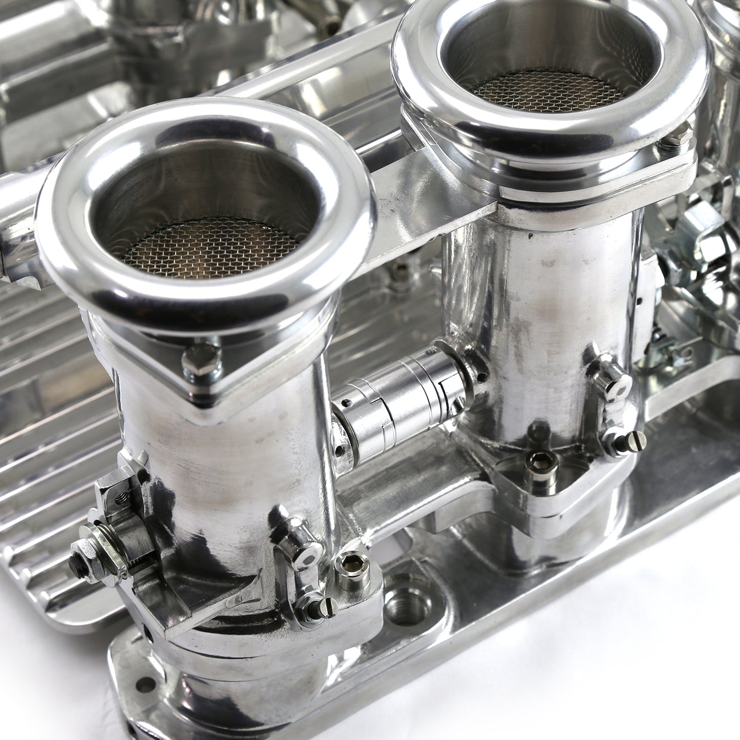 Sistema de colector de admisión de pila EFI de tiro descendente Chrysler HEMI 6.1L, completo y pulido