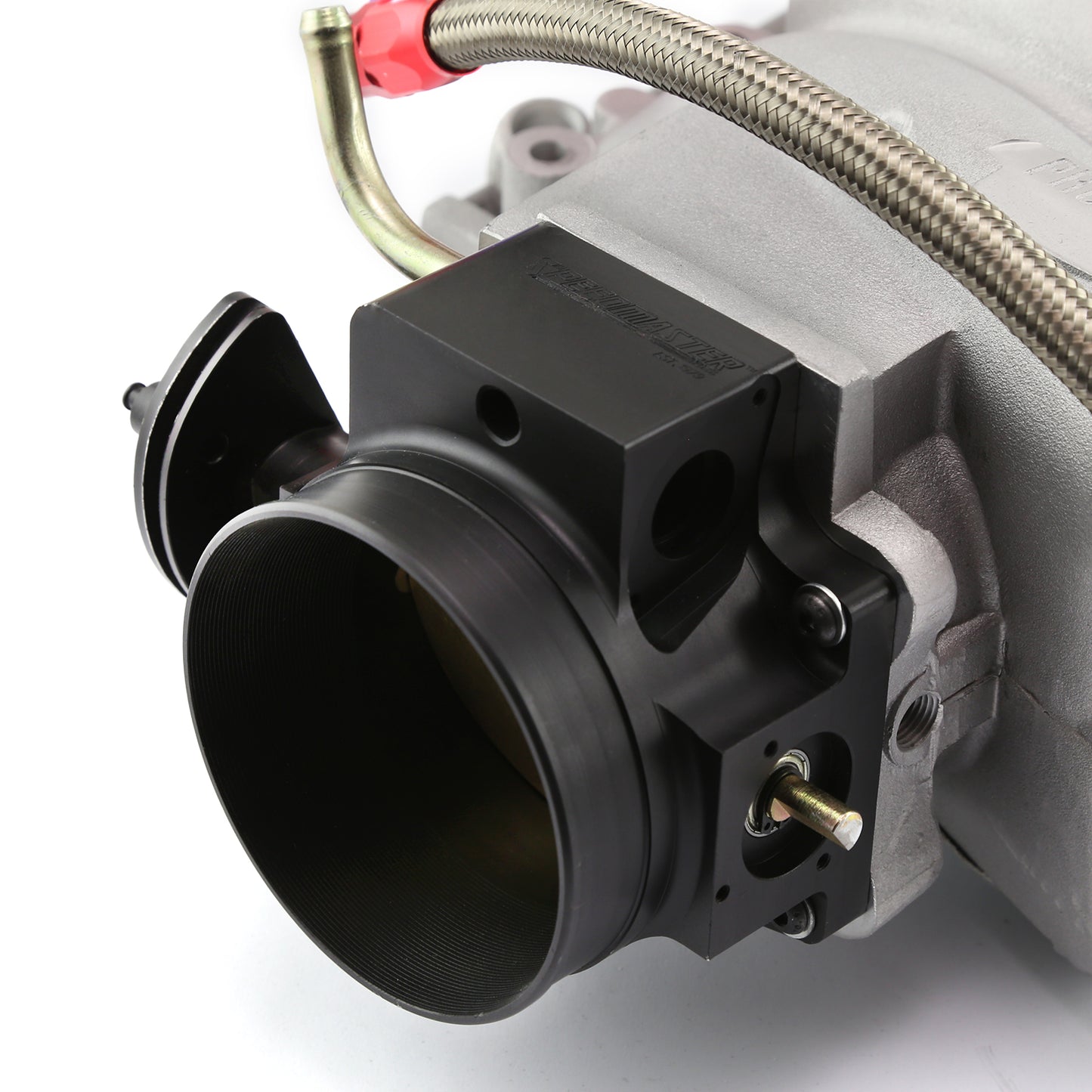 Colector de admisión de aluminio satinado para Chevy LS1 LS6 con cuerpo del acelerador de 90 mm