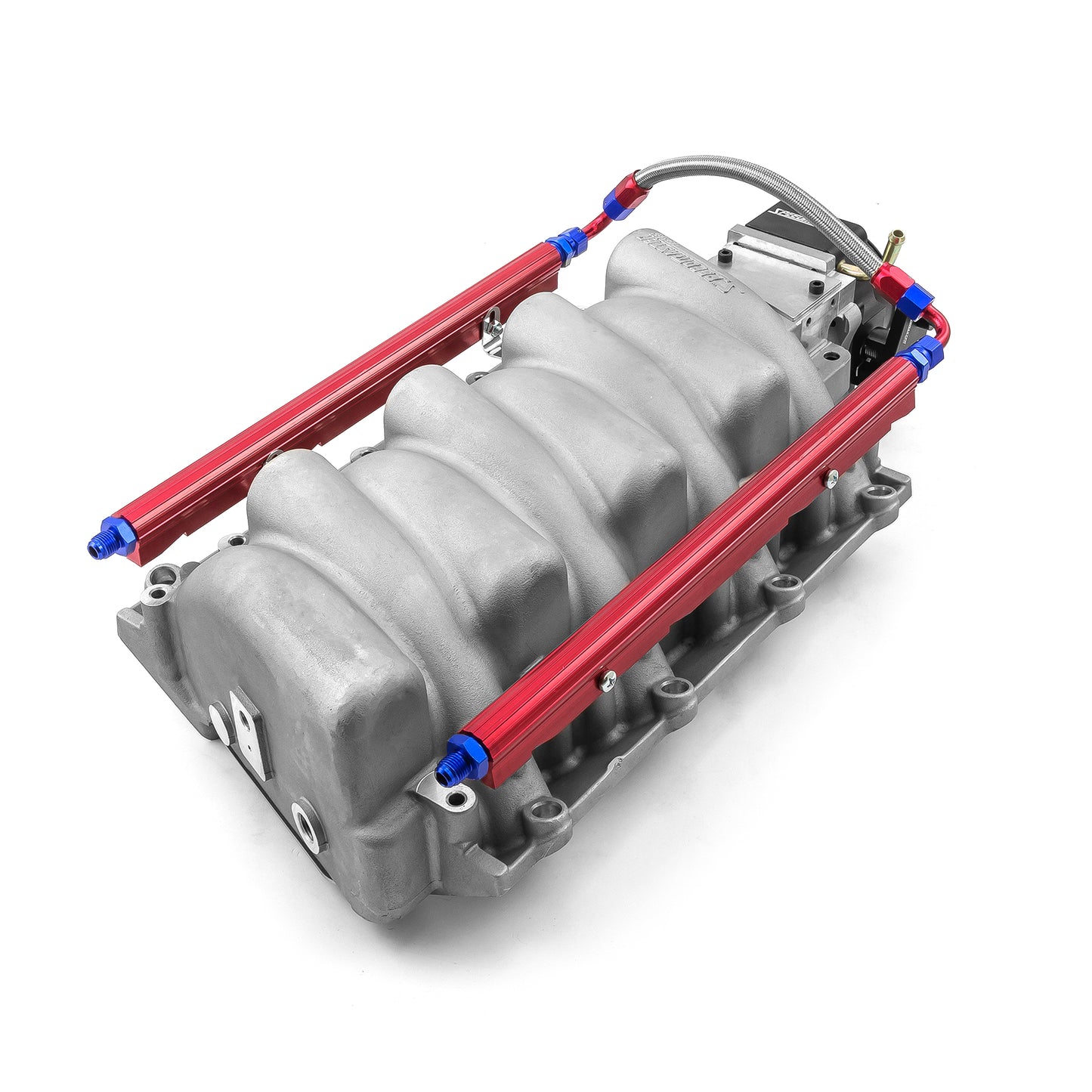 Colector de admisión EFI satinado para Chevy LS1 LS2 LS6 con cuerpo del acelerador de 92 mm