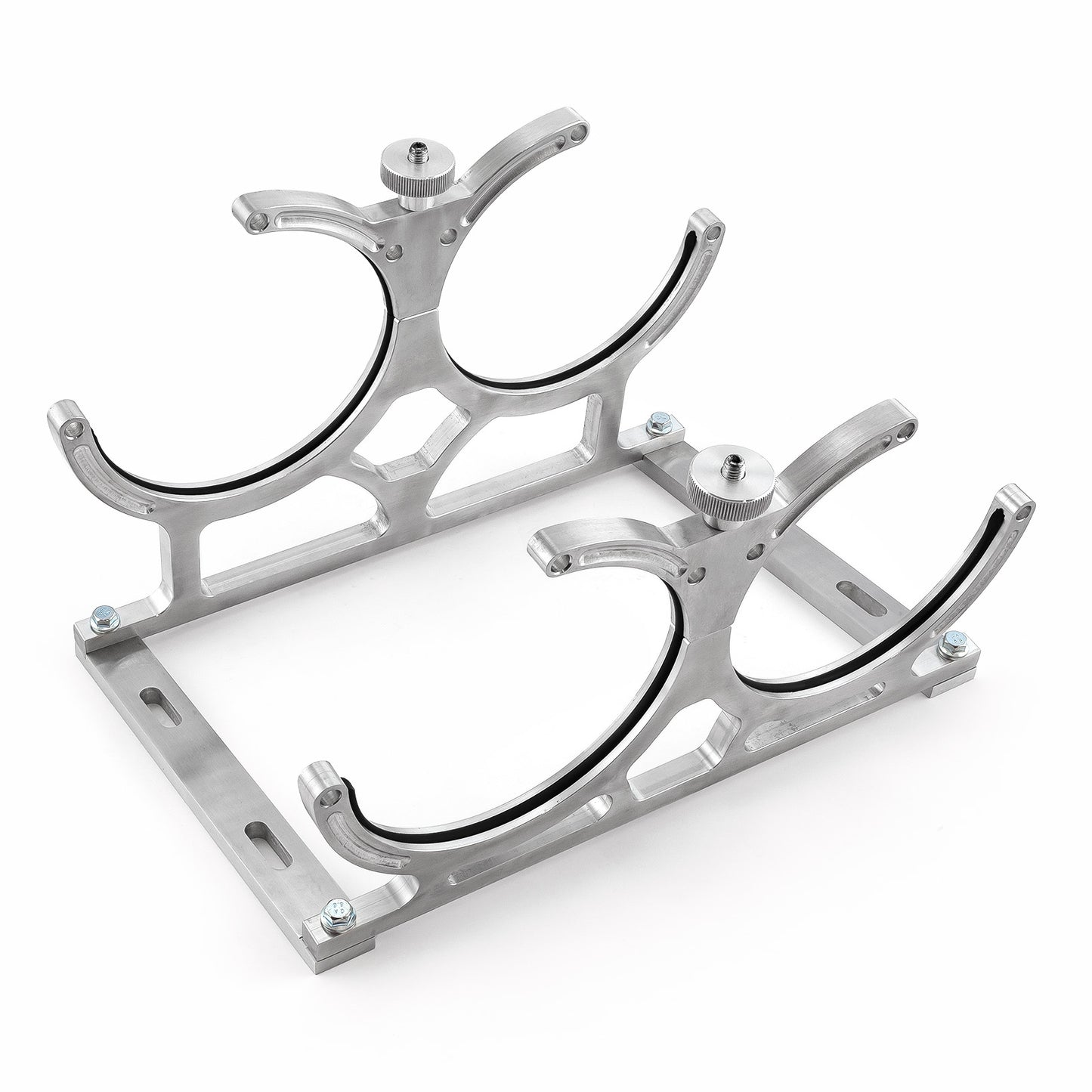 Soporte para dos botellas de óxido nitroso Nos de aluminio pulido