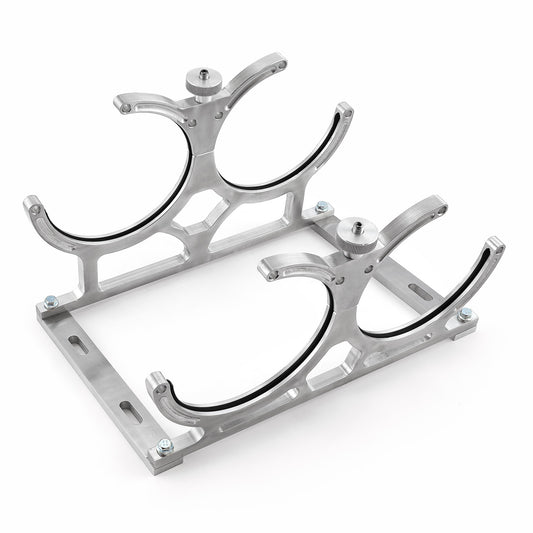 Soporte para dos botellas de óxido nitroso Nos de aluminio pulido