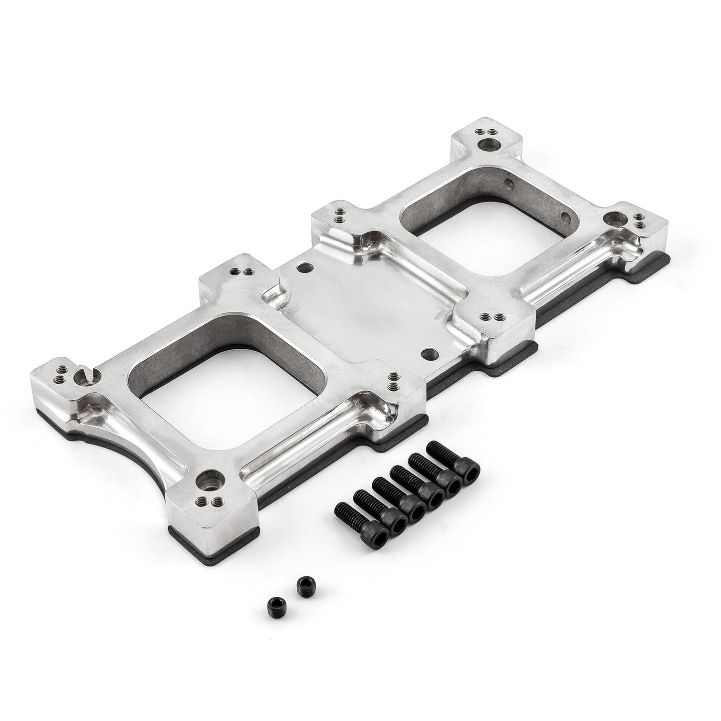 Placa adaptadora de soplador pulida para carburador doble 4150 6-71 8-71