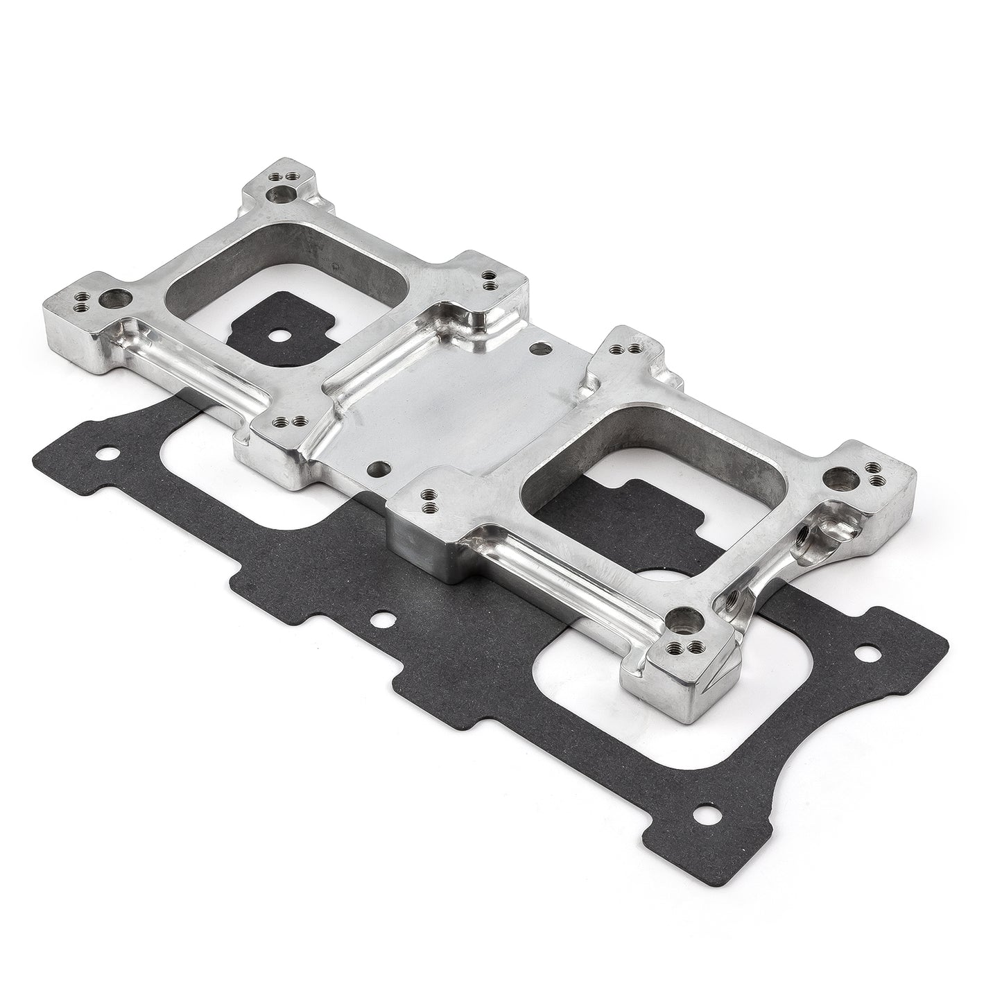 Placa adaptadora de soplador pulida para carburador doble 4150 6-71 8-71