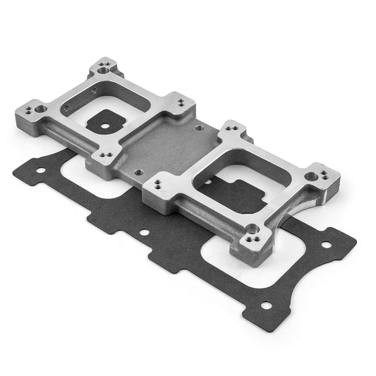 Placa adaptadora de soplador de doble carburador 4150 6-71 8-71 satinada