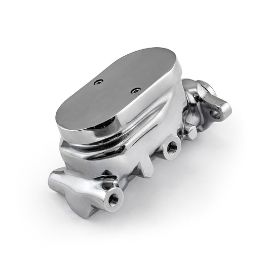 Cilindro maestro de freno universal GM de aluminio con parte superior lisa y cromado (diámetro interior de 1,125")