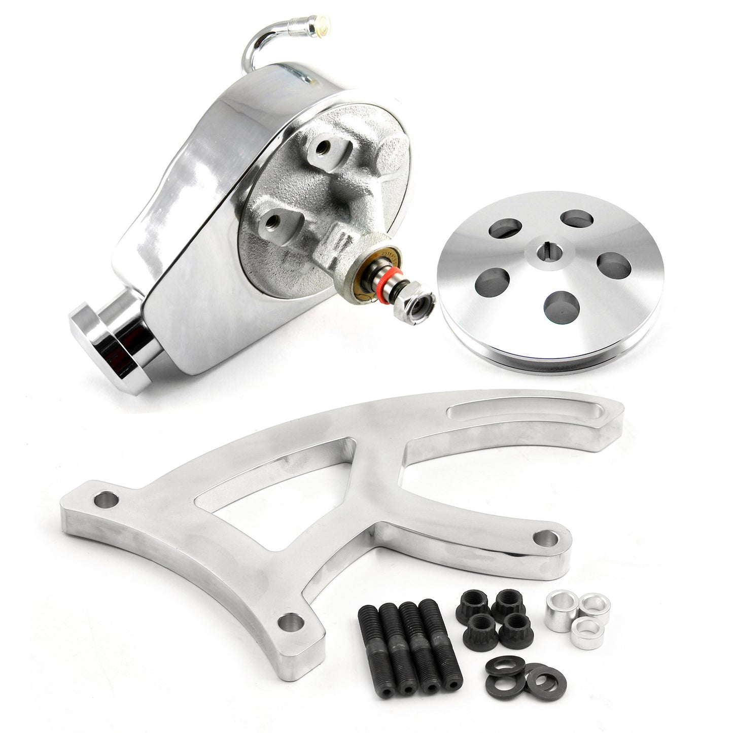Bomba de dirección asistida, soporte de palanquilla y kit de polea para Ford 302 351C Cleveland