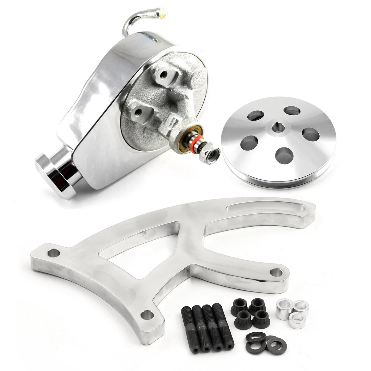 Bomba de dirección asistida, soporte de palanquilla y kit de polea para Ford 302 351C Cleveland