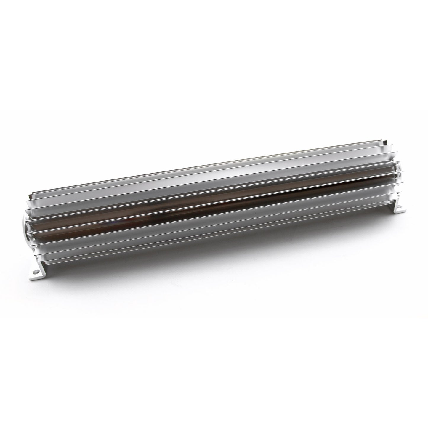 15" Silver Anodized Single Pass Transmission Oil Cooler With Fittings