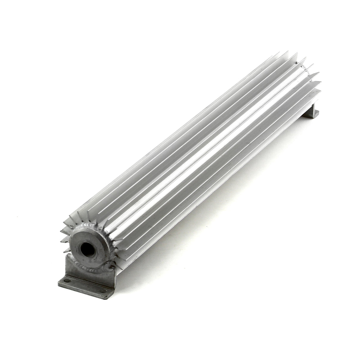 Enfriador de aceite de transmisión de un solo paso anodizado en plata de 18" con accesorios