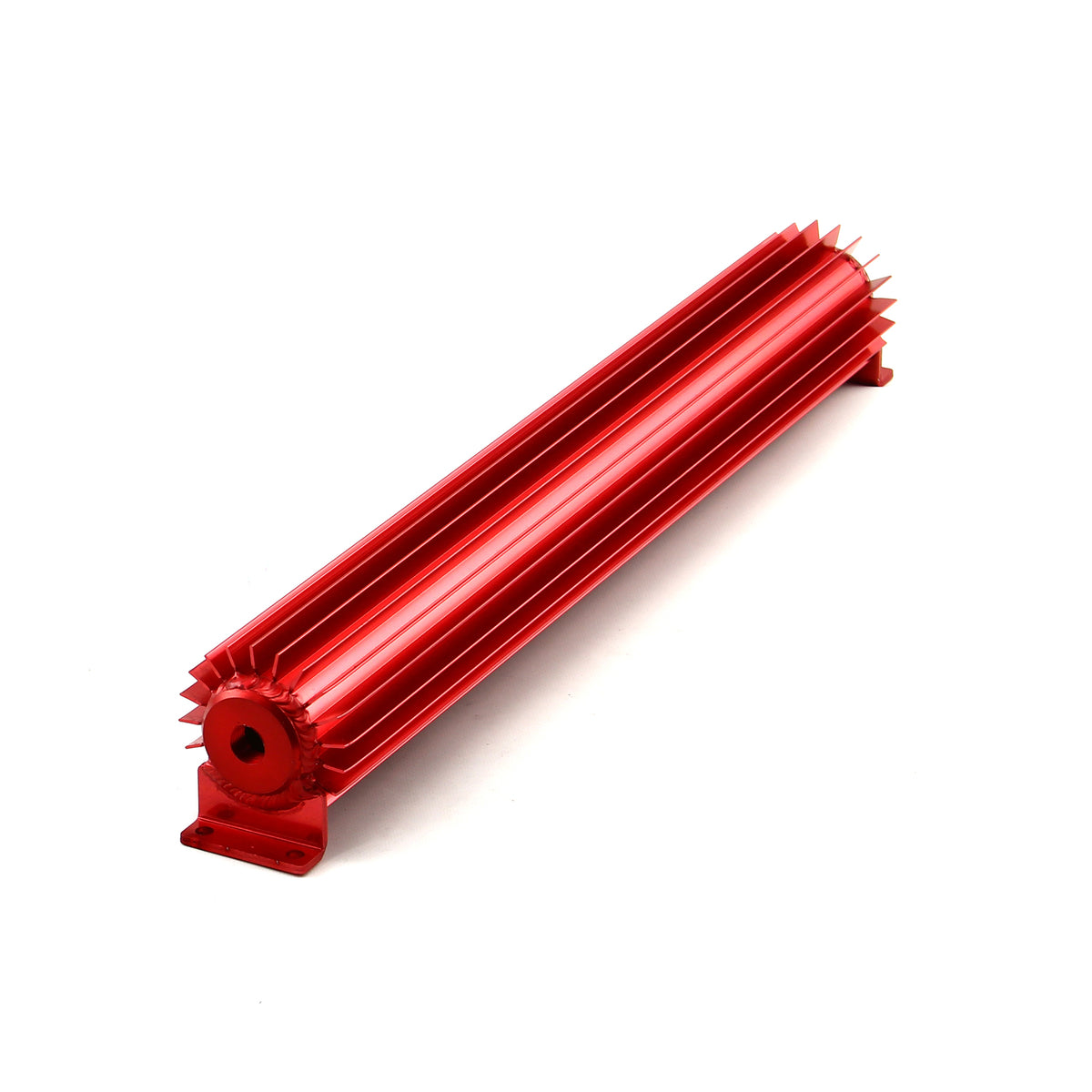 Enfriador de aceite de transmisión de un solo paso anodizado rojo de 20" con accesorios
