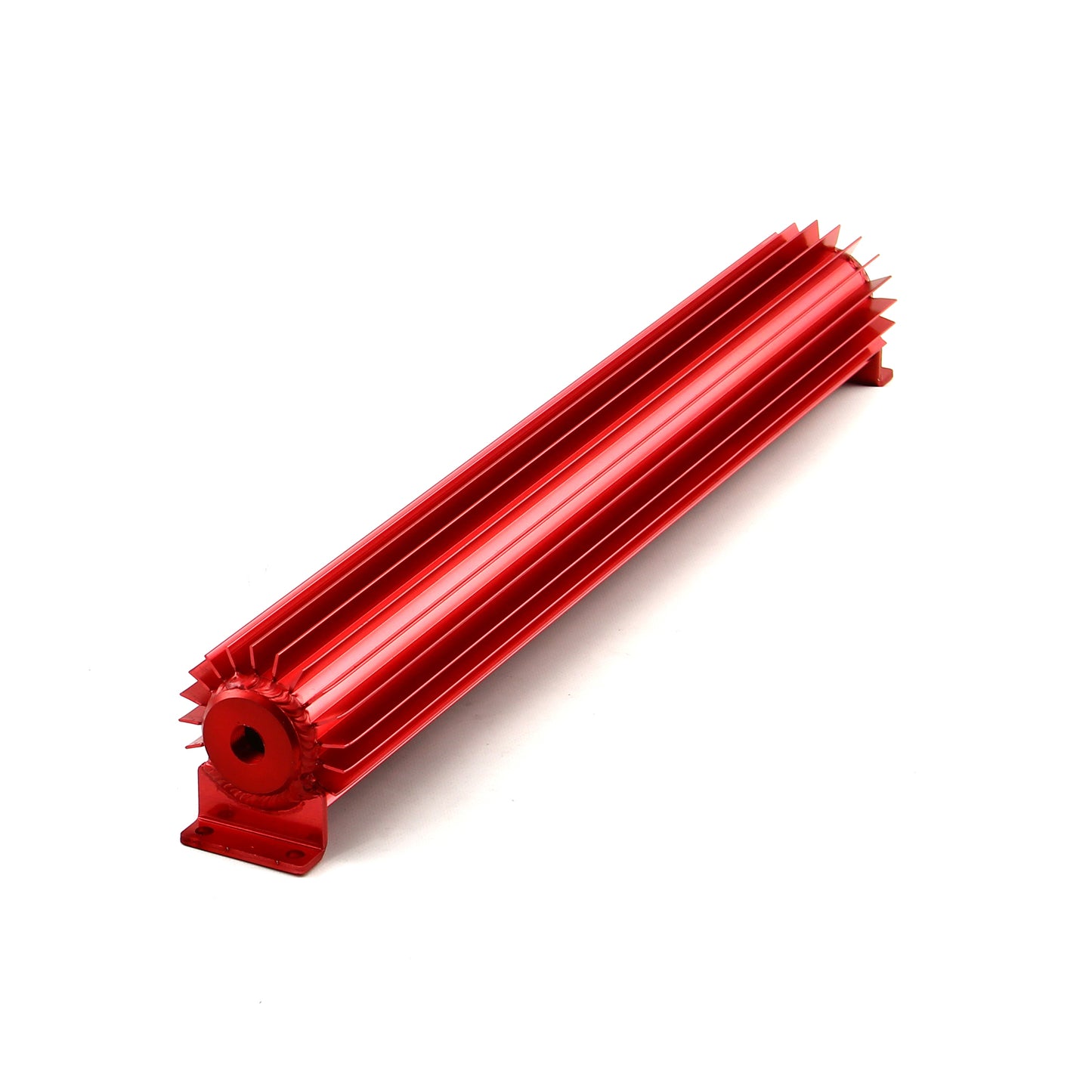 20" Red Anodized Single Pass Transmission Oil Cooler With Fittings