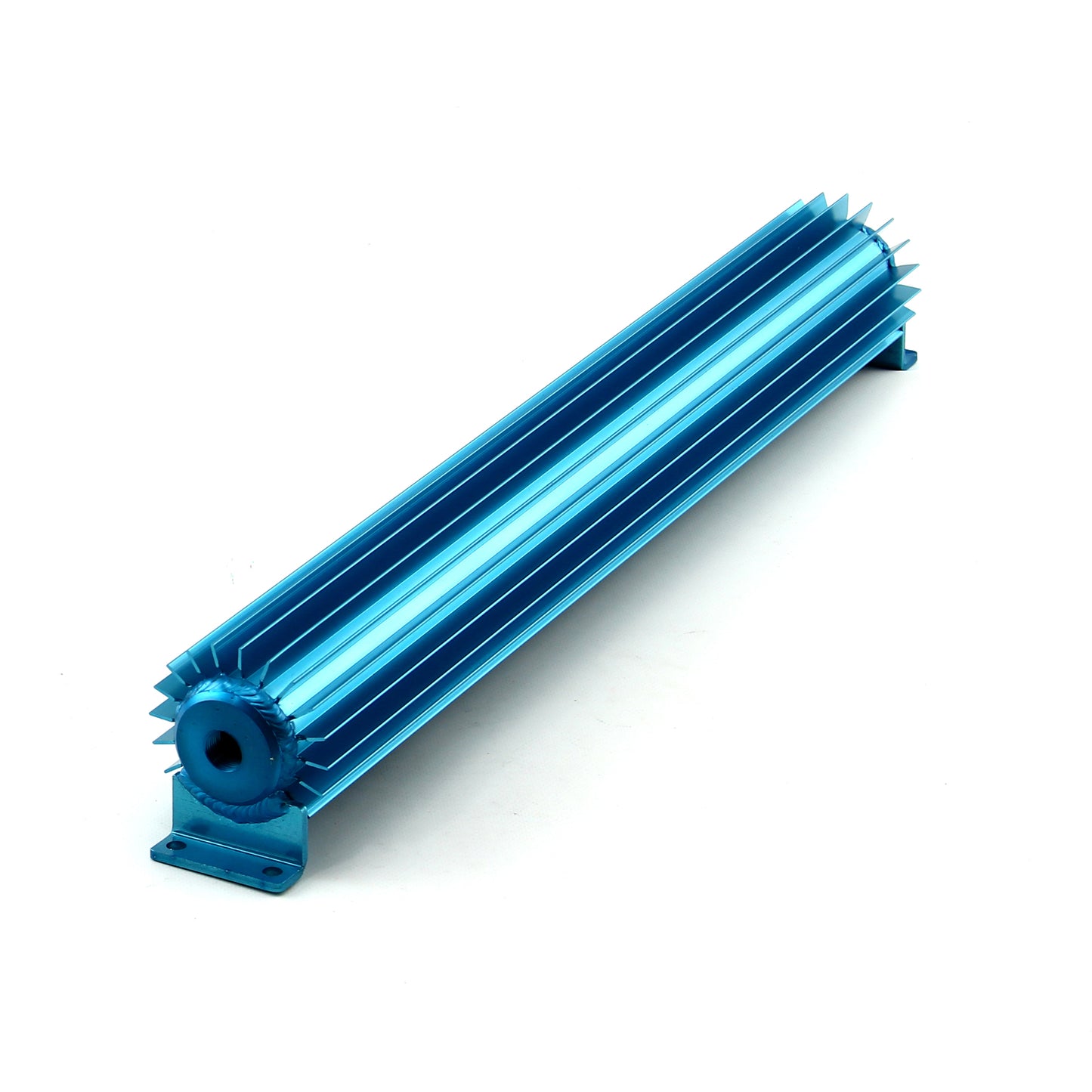 20" Blue Anodized Single Pass Transmission Oil Cooler With Fittings