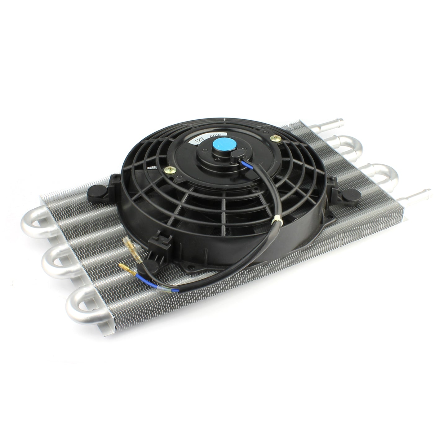 Flat Transmission Oil Cooler 15.5" x 7.5" & Electric Thermo Fan Kit