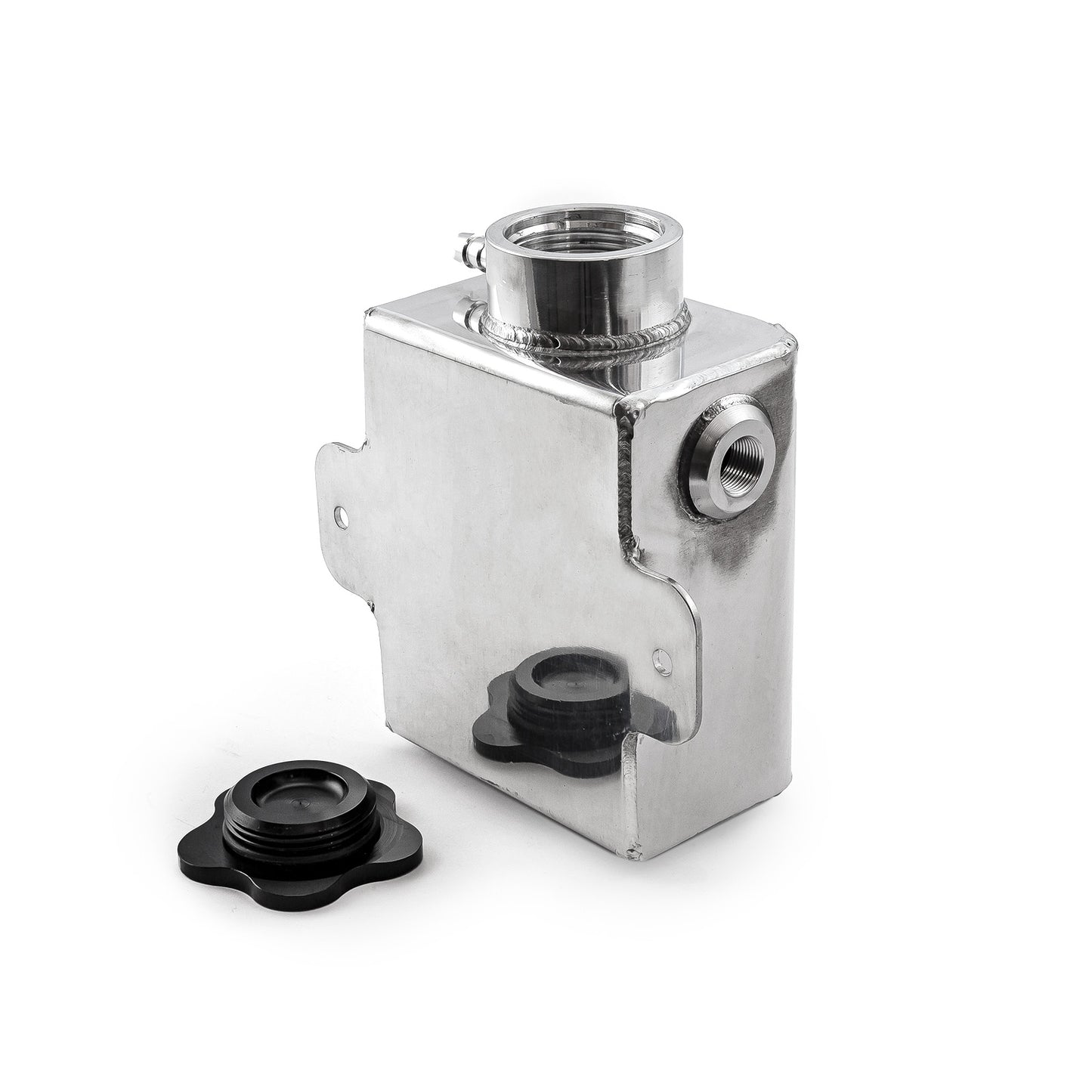 Tanque de expansión de refrigerante universal fabricado en aluminio pulido con cuello de palanquilla