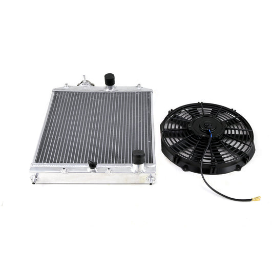 Radiador de 2 filas + ventilador eléctrico de 12 pulgadas para Civic/Del Sol/Integra DC