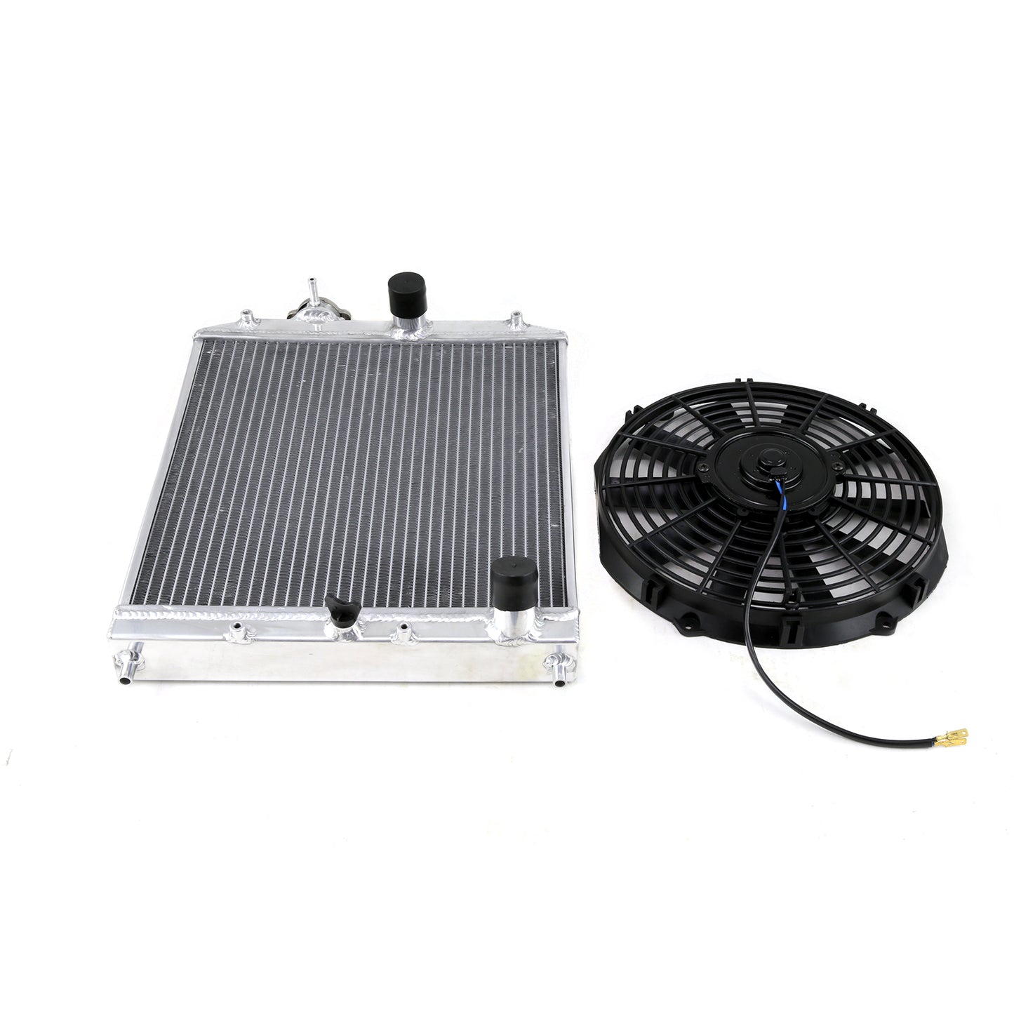 Radiador de 2 filas + ventilador eléctrico de 12 pulgadas para Civic/Del Sol/Integra DC