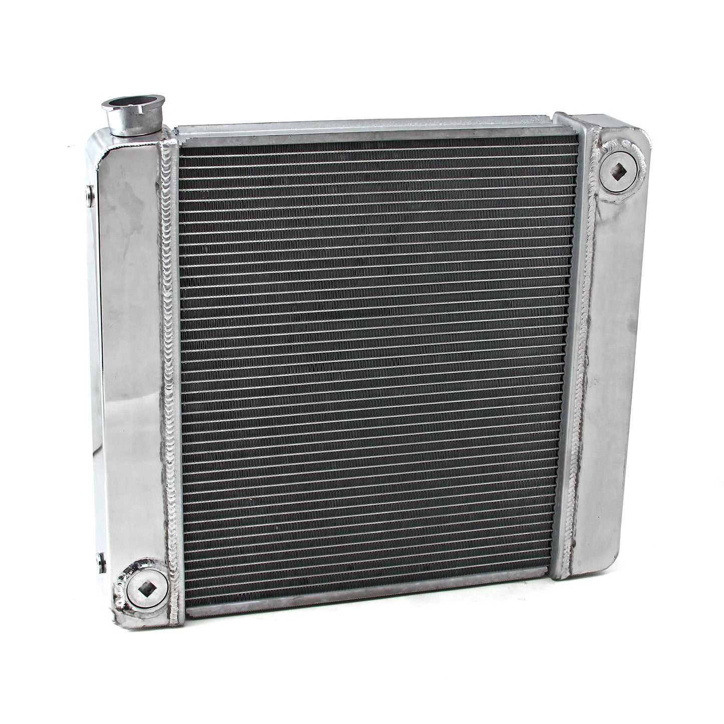 Radiador universal de aluminio pulido para Chevrolet, Ford, Mopar y GM (26 x 19 x 2,2)