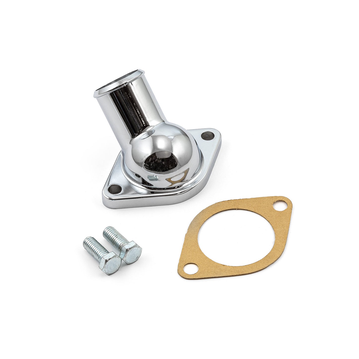 Carcasa del termostato de 45 grados para Chevy SBC 350 (1968-86), cuello de agua cromado