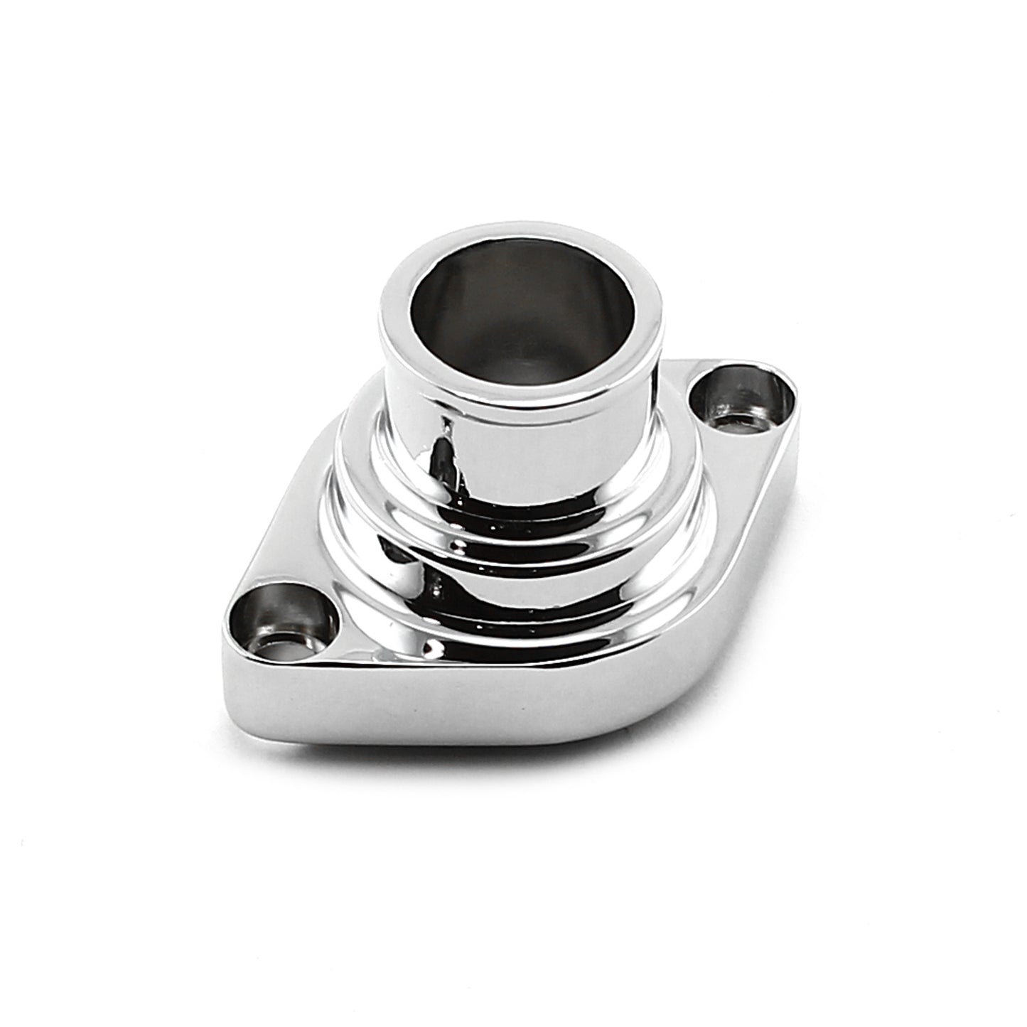 Chevy SBC 350 Straight Up Aluminum Thermostat Housing Water Neck Chrome