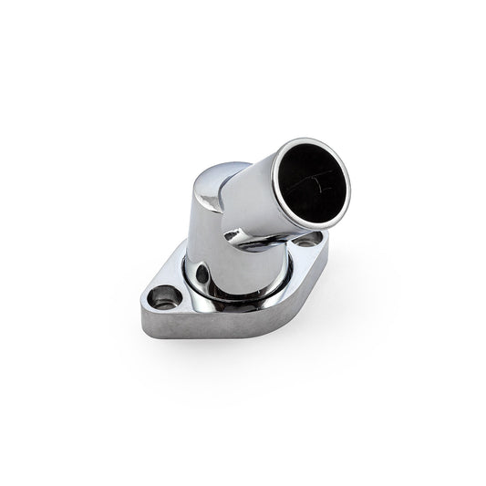 Carcasa de termostato de aluminio con cuello de agua cromado para Chevy SBC 350 con giro de 45 grados