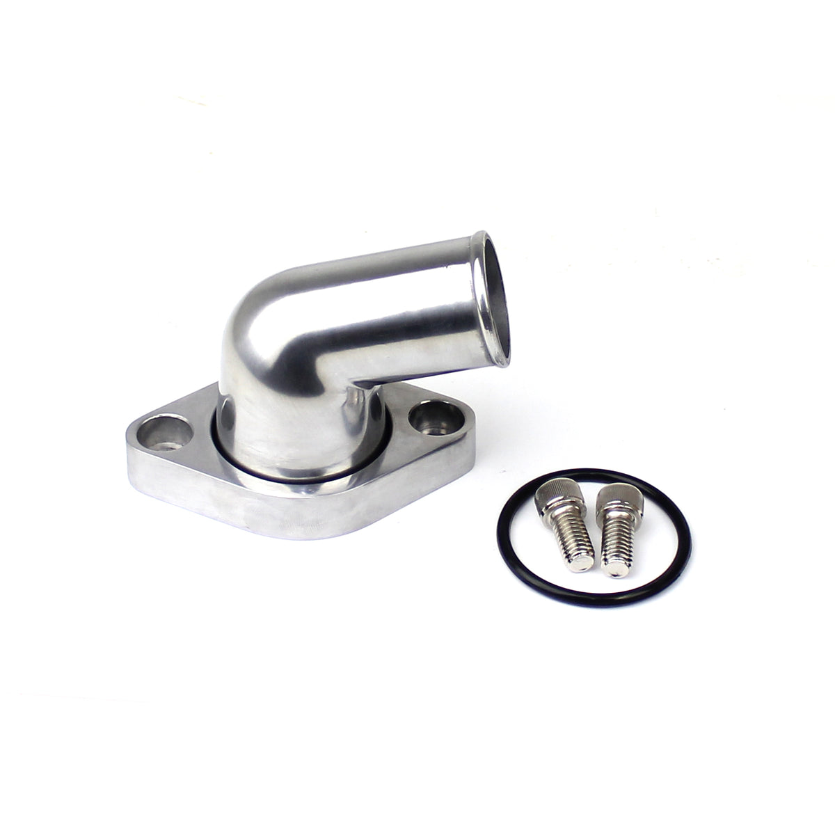 Chevy SBC 350 15 Degree Swivel Aluminum Thermostat Housing Water Neck Polished