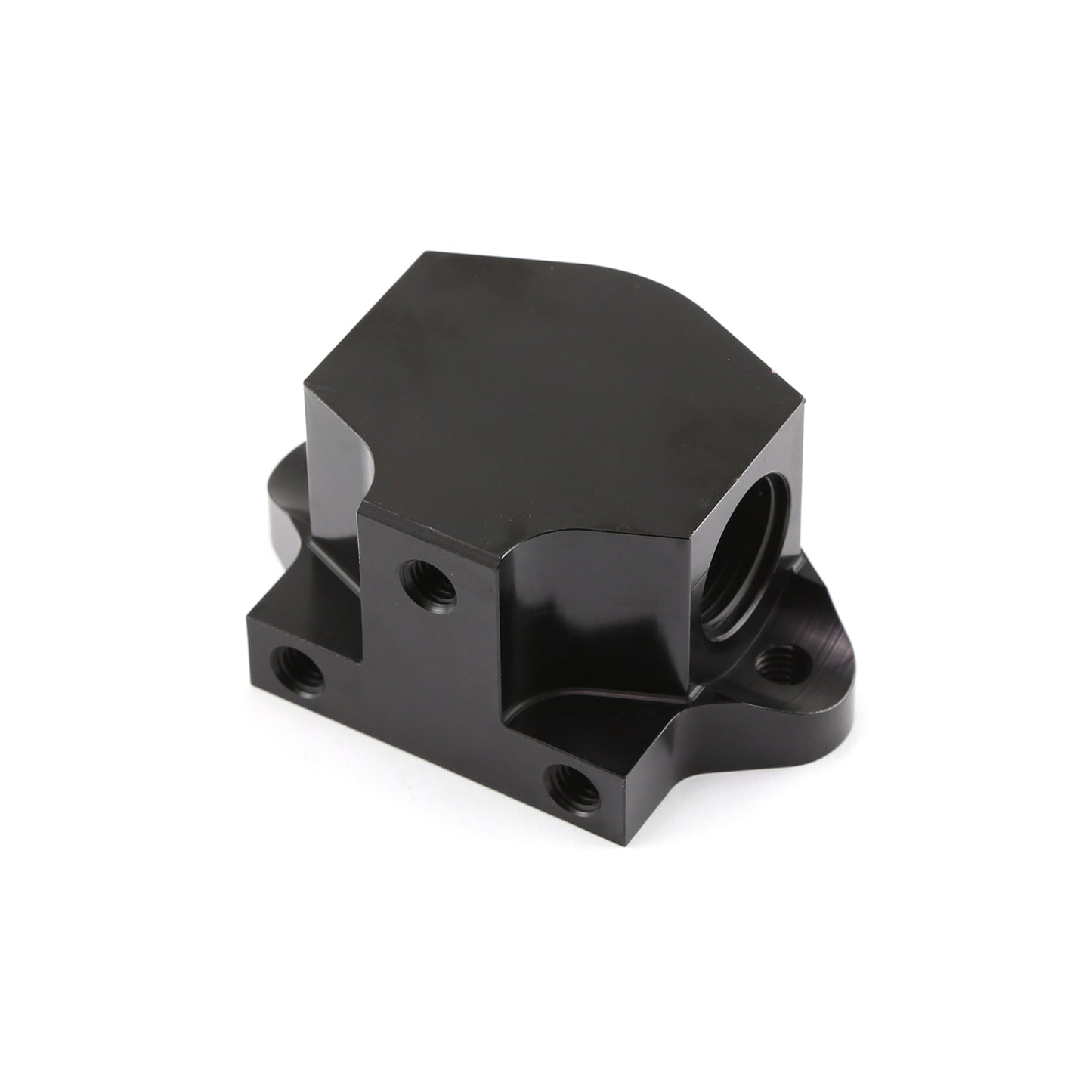 Remote 0 Degree Billet Aluminum Thermostat Housing Water Neck Black