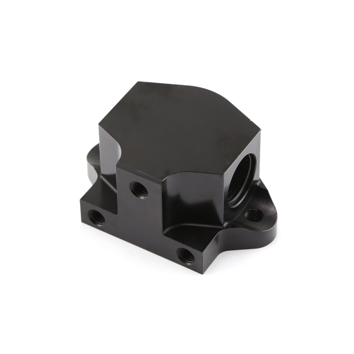 Remote 0 Degree Billet Aluminum Thermostat Housing Water Neck Black
