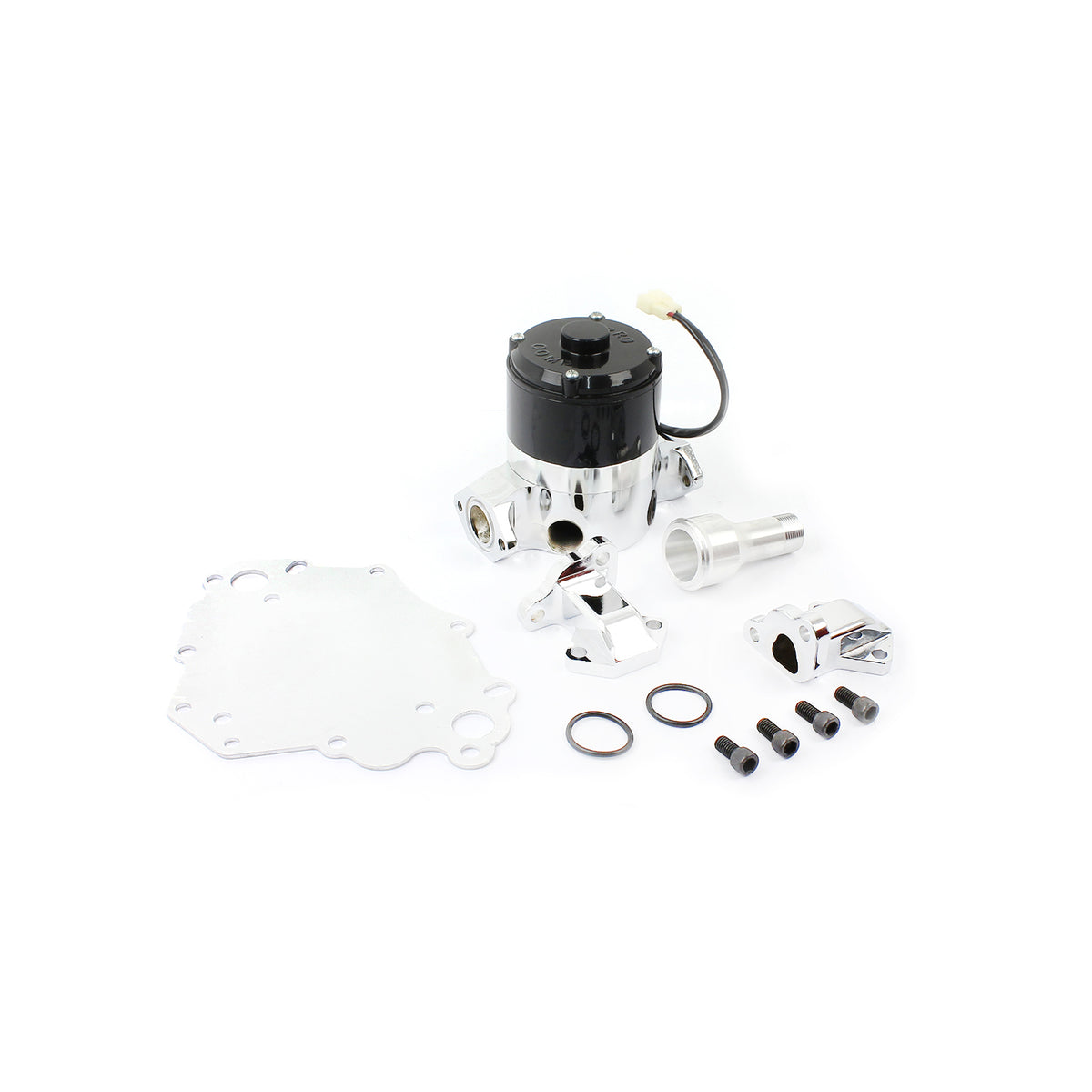 Bomba de agua eléctrica Ford 302 351C Cleveland de 35+ Gpm cromada y placa