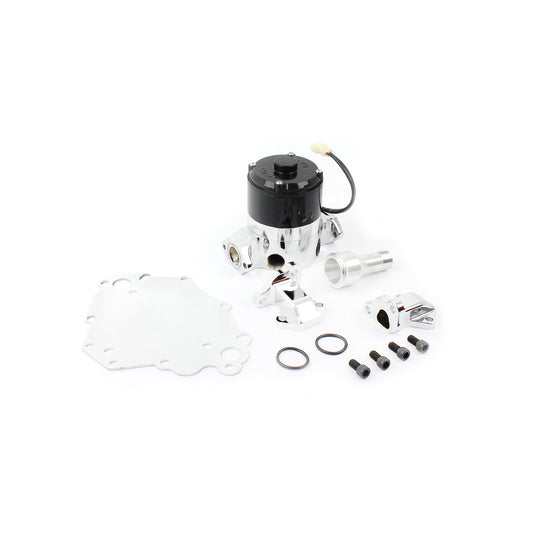 Bomba de agua eléctrica Ford 302 351C Cleveland de 35+ Gpm cromada y placa