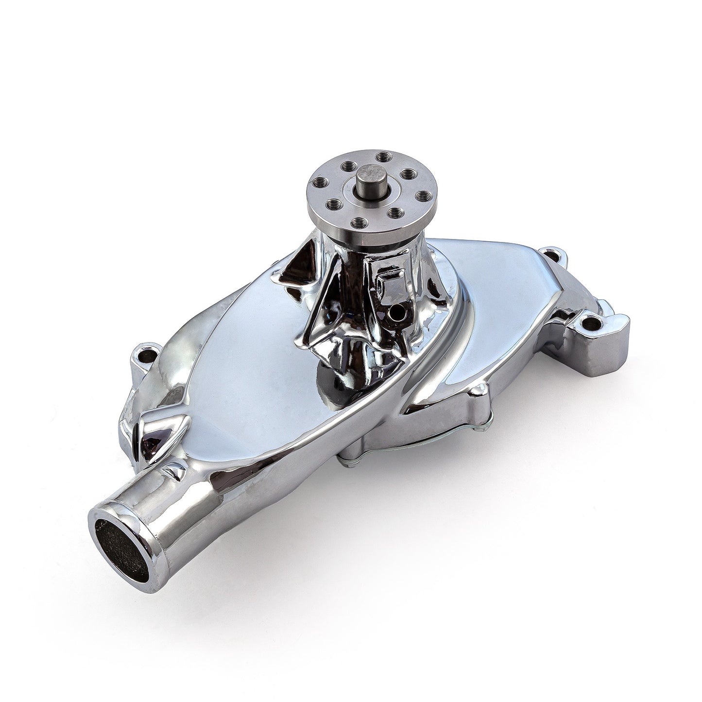 Bomba de agua corta de aluminio de alto volumen Chevy BBC 454 cromada
