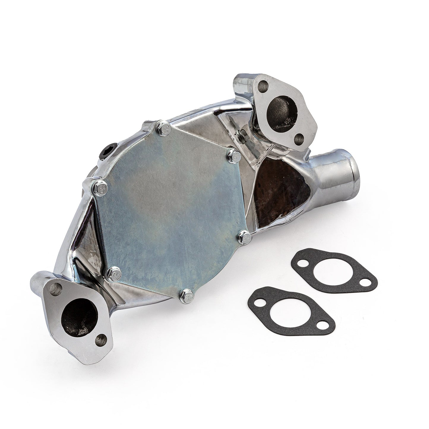 Bomba de agua corta de aluminio de alto volumen Chevy BBC 454 cromada