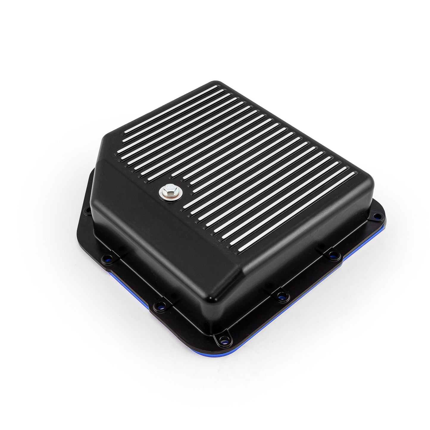 Cárter de aceite de transmisión de aluminio de capacidad extra con aletas negras para GM Turbo TH350