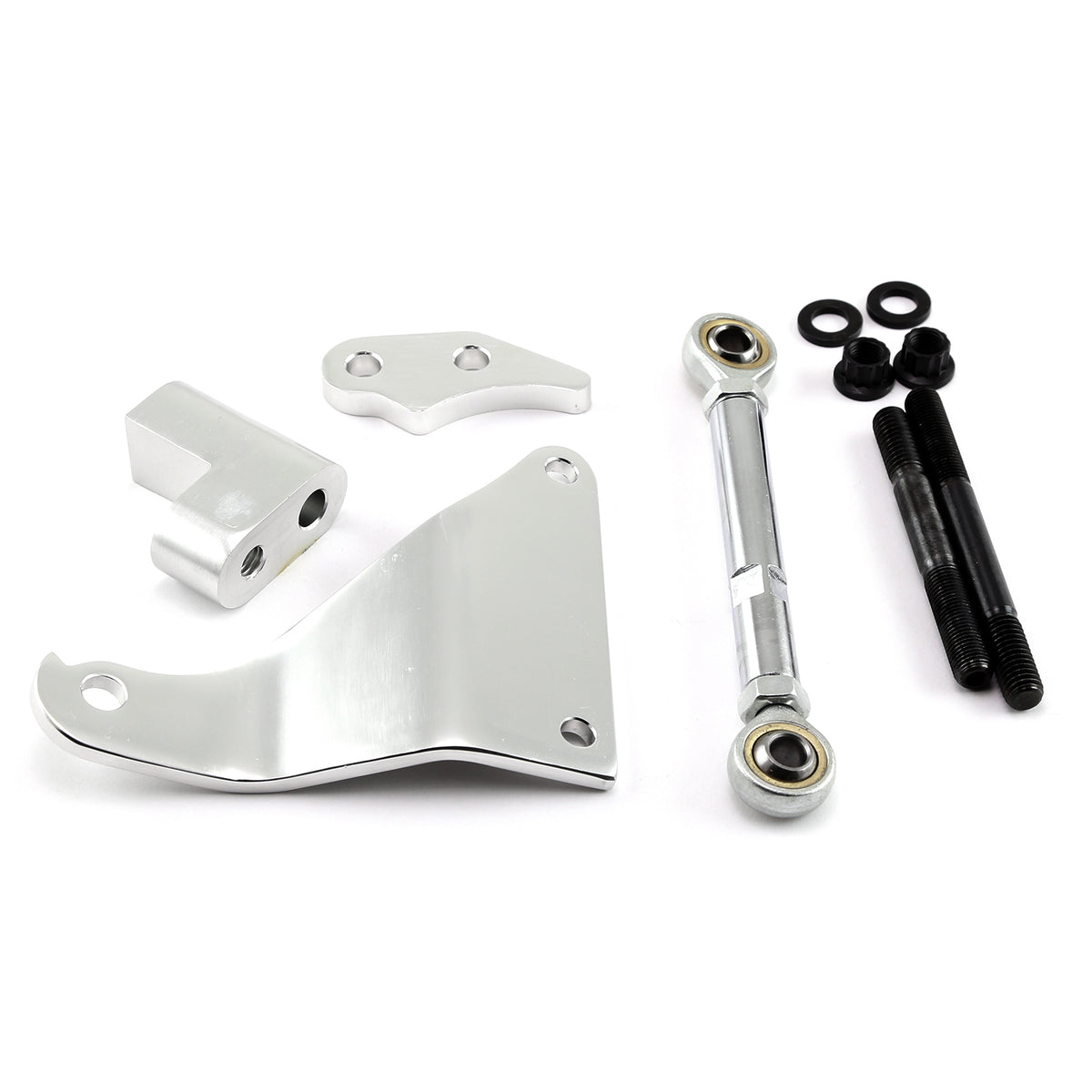 Kit de soporte de alternador de aluminio satinado para Ford 302 351C Cleveland