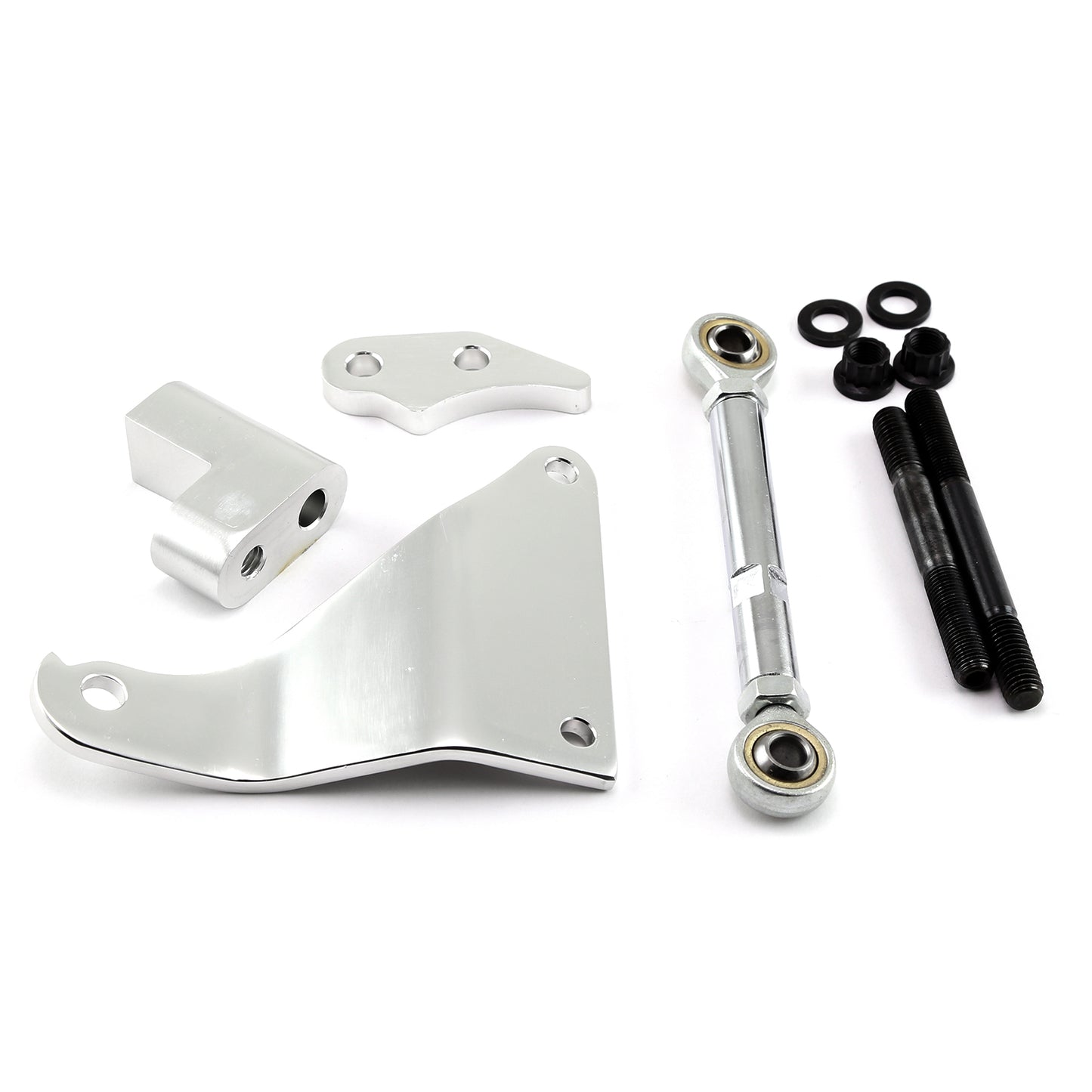 Kit de soporte de alternador de aluminio satinado para Ford 302 351C Cleveland