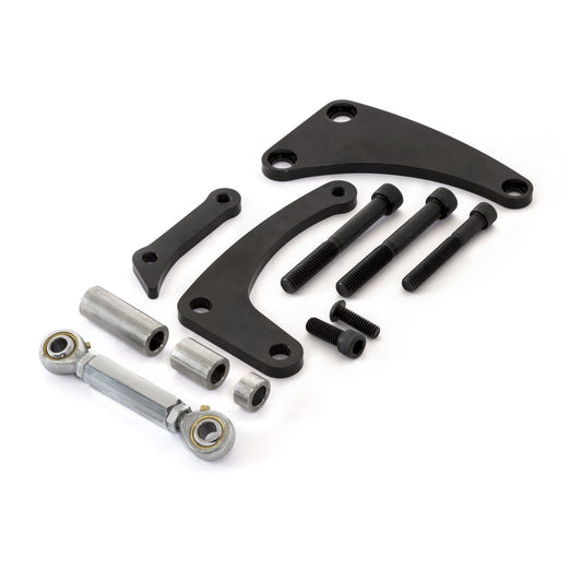 Kit de soporte de alternador de aluminio para bomba de agua corta Chevy SBC 350 Swp, color negro
