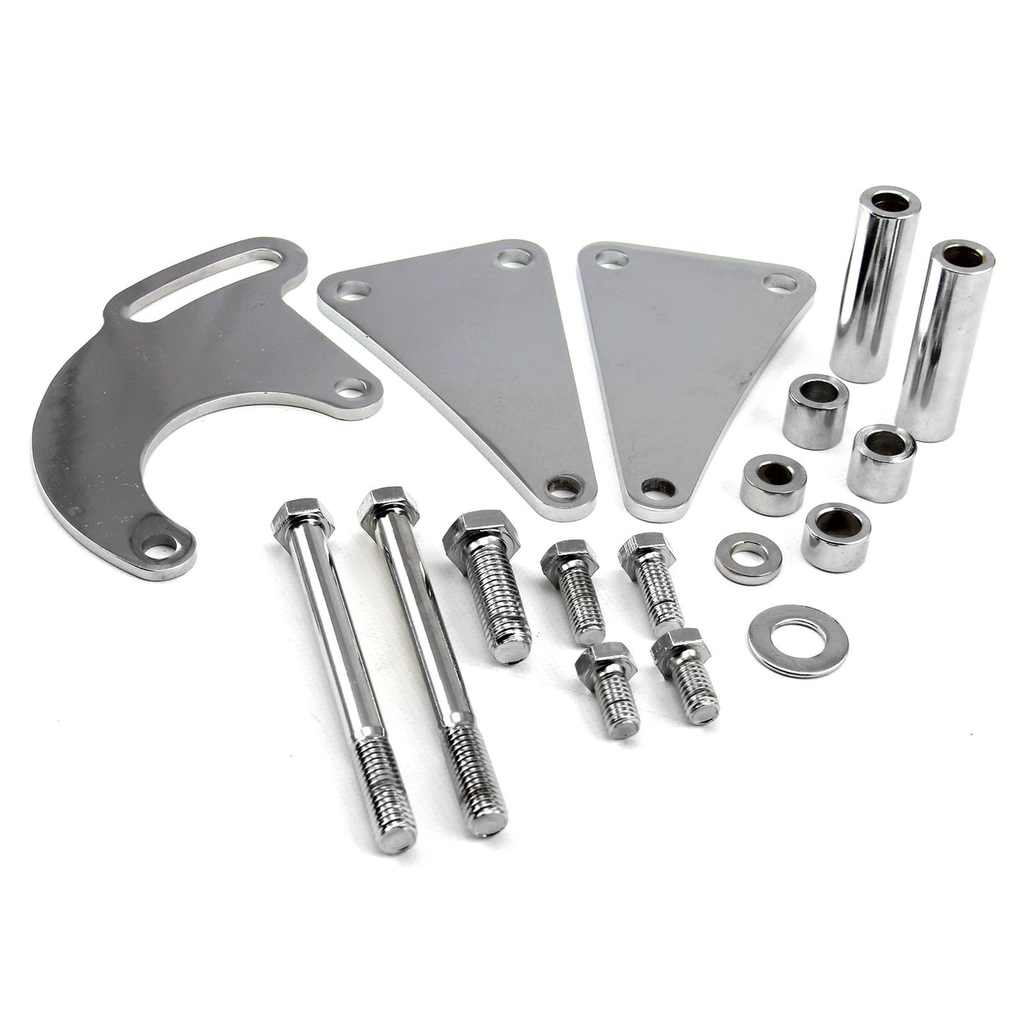Kit de soporte de dirección asistida pulido para bomba de agua larga Chevy BBC 454 LWP