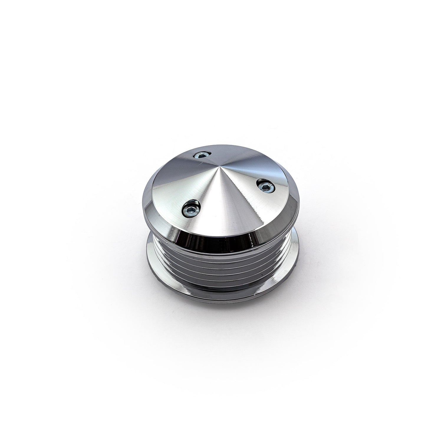 Kit de polea y ventilador de alternador con serpentina de seis ranuras plateadas para Chevy Ford