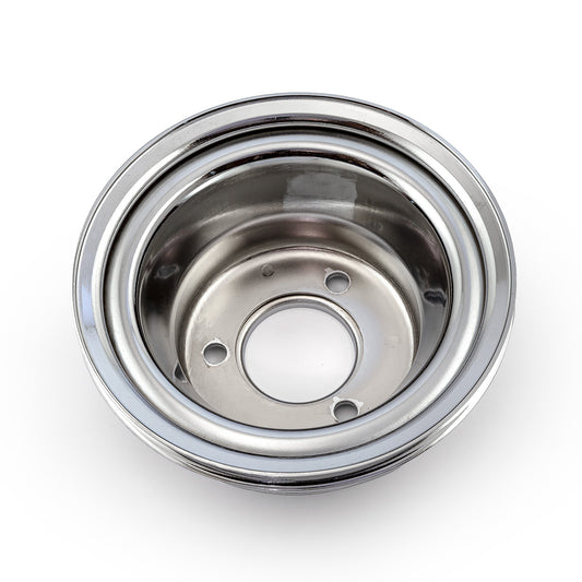 Bomba de agua larga de acero Chevy BBC 454, LWP, polea de cigüeñal de 3 ranuras, cromada