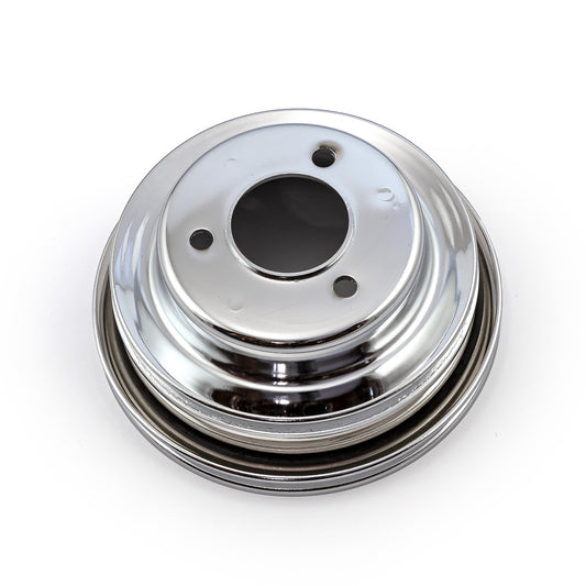 Chevy BBC 454 Steel Long Water Pump Lwp 3 Groove Crank Pulley Chrome
