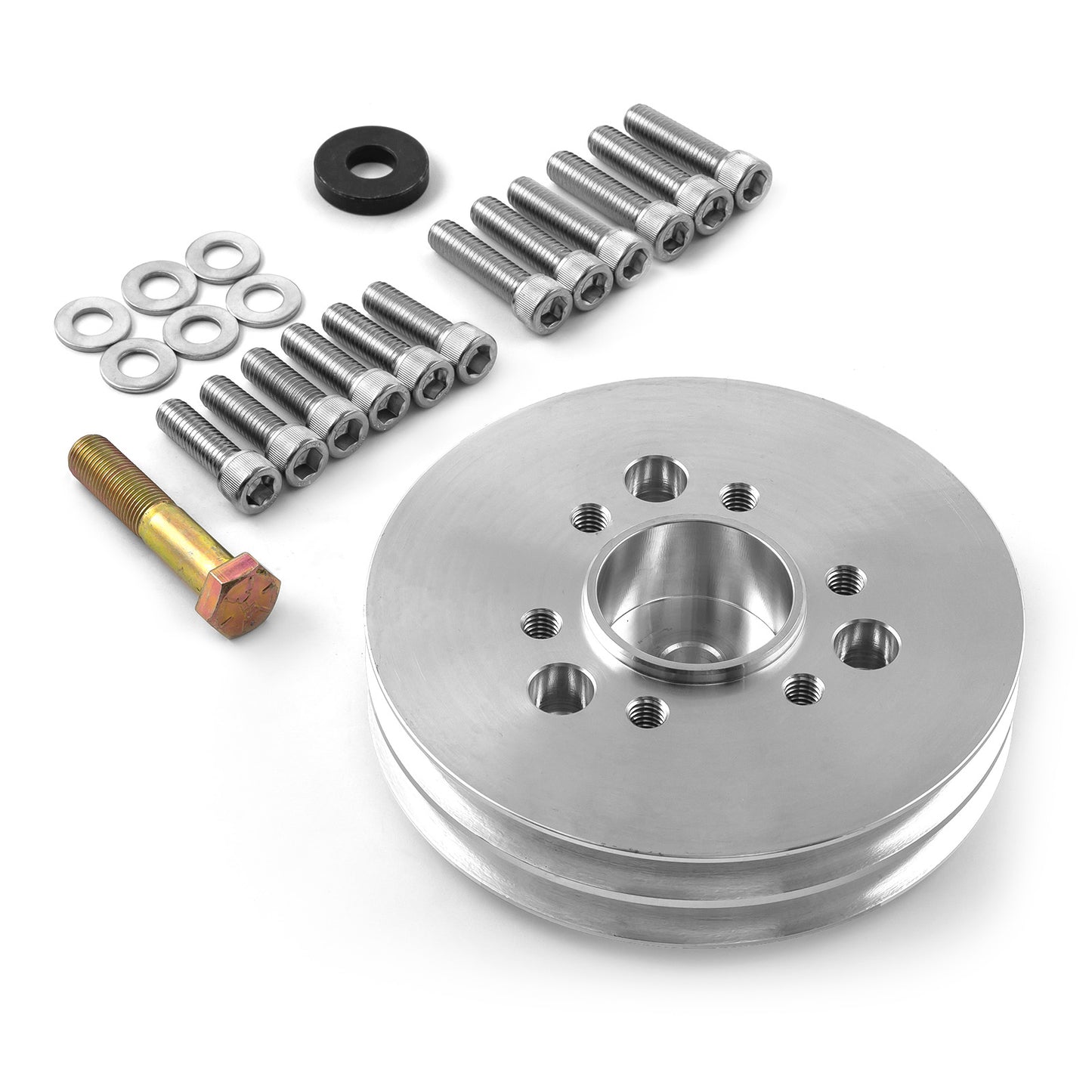 Polea de transmisión de accesorios de 2 ranuras para supercargador Chevy BBC 454 2V
