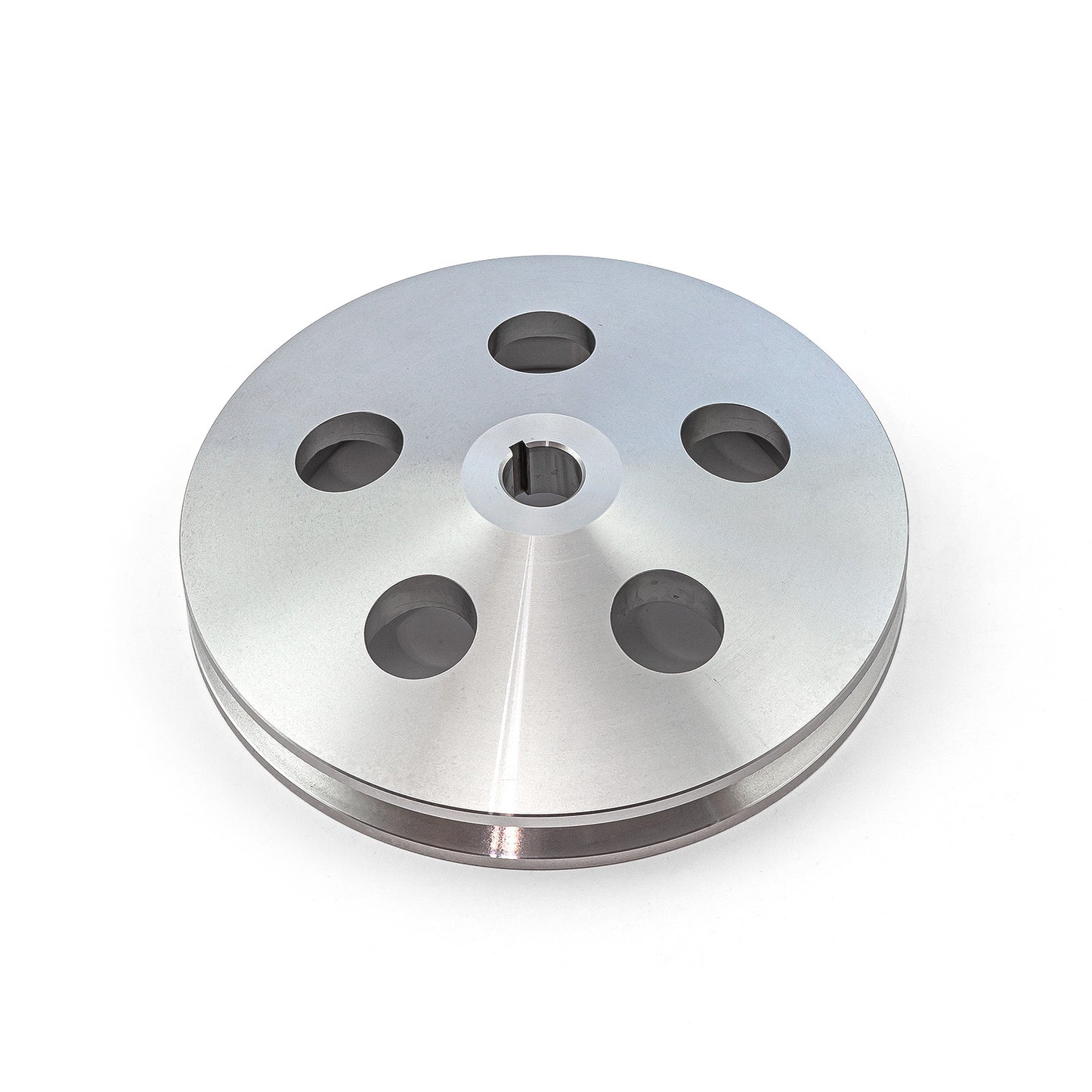 Polea de dirección asistida de aluminio satinado de 1 ranura en V para Chevy GM (Keway de 1/8")
