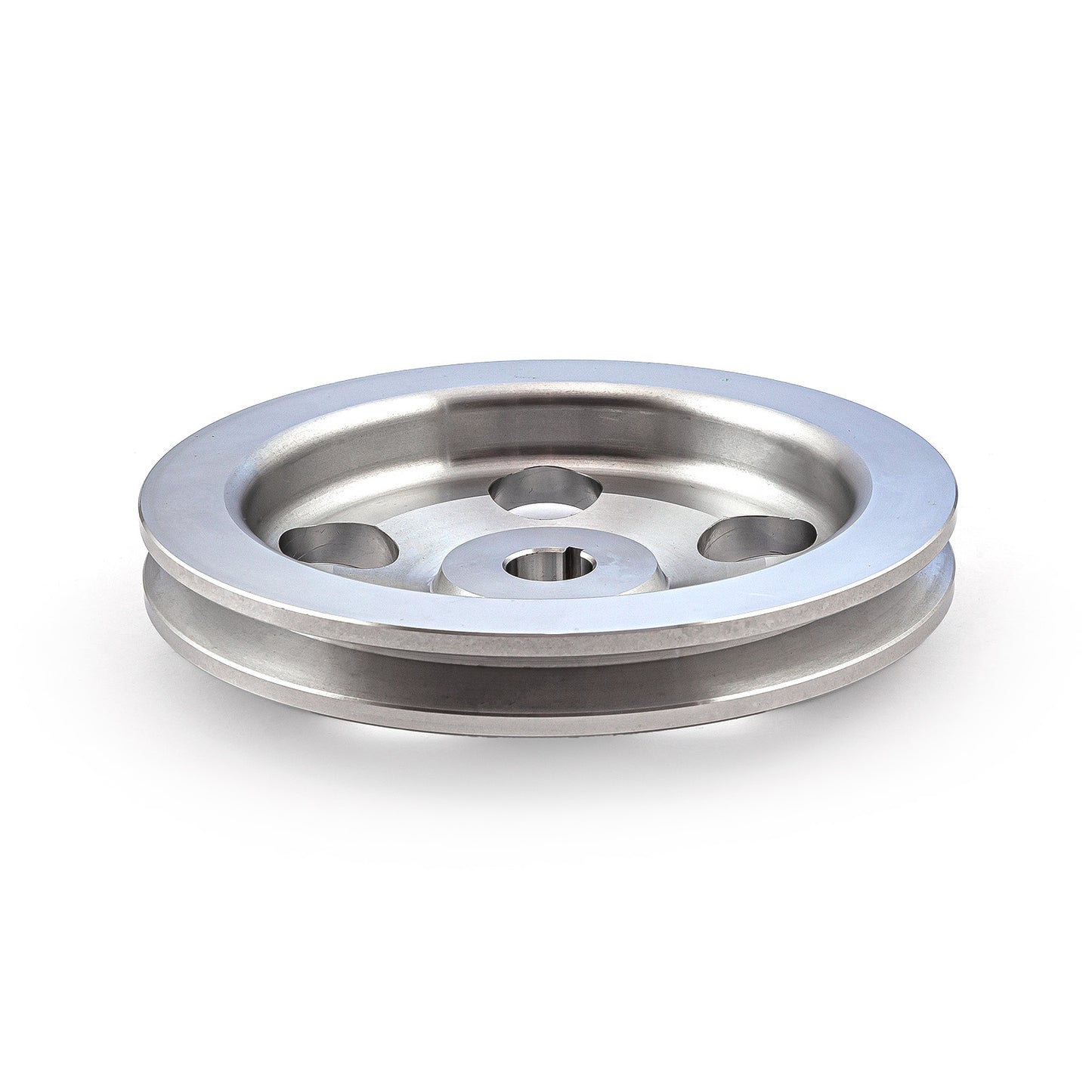 Polea de dirección asistida de aluminio satinado de 1 ranura en V para Chevy GM (Keway de 1/8")