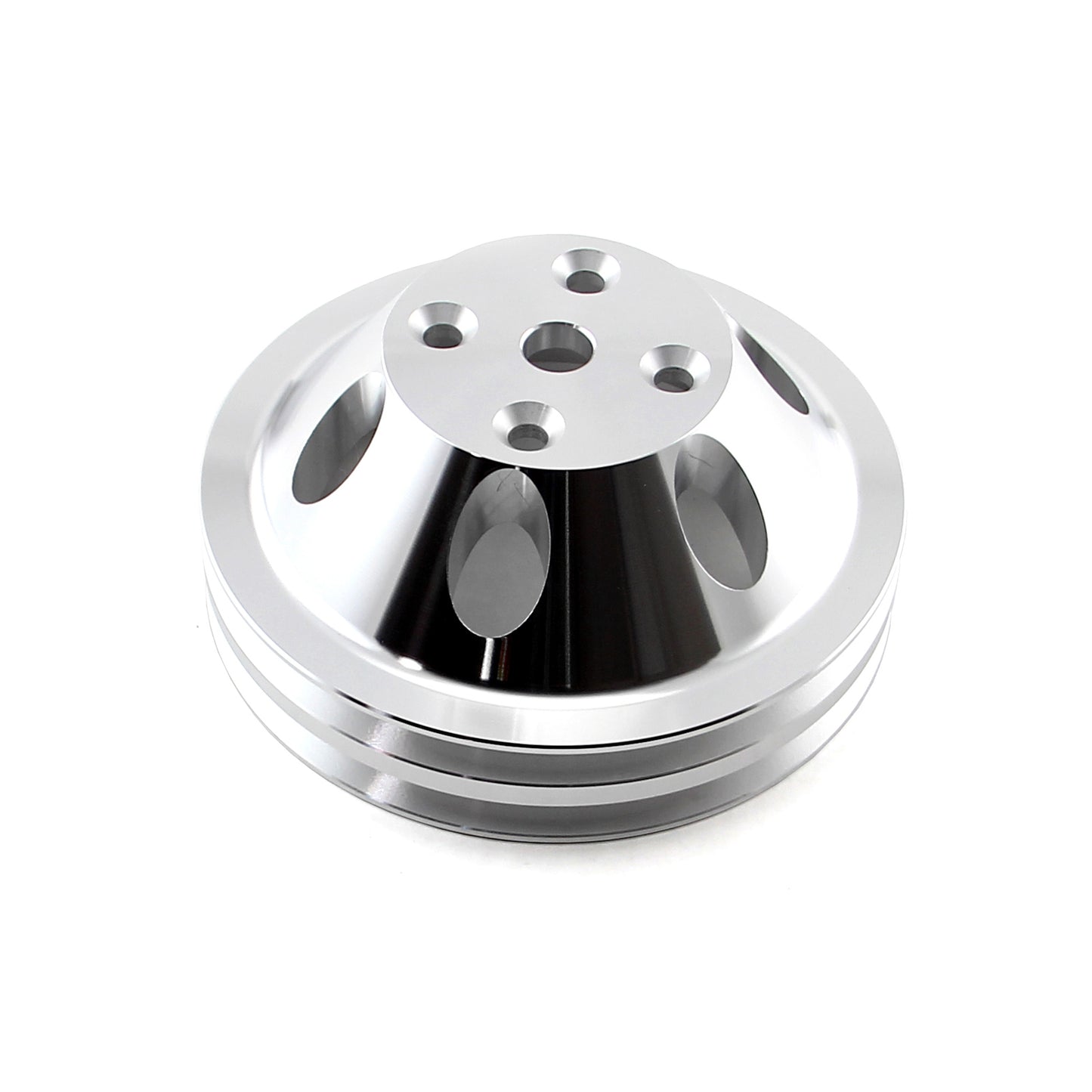 Polea de bomba de agua larga de aluminio billet para Chevy SBC 350, LWP, de 2 ranuras