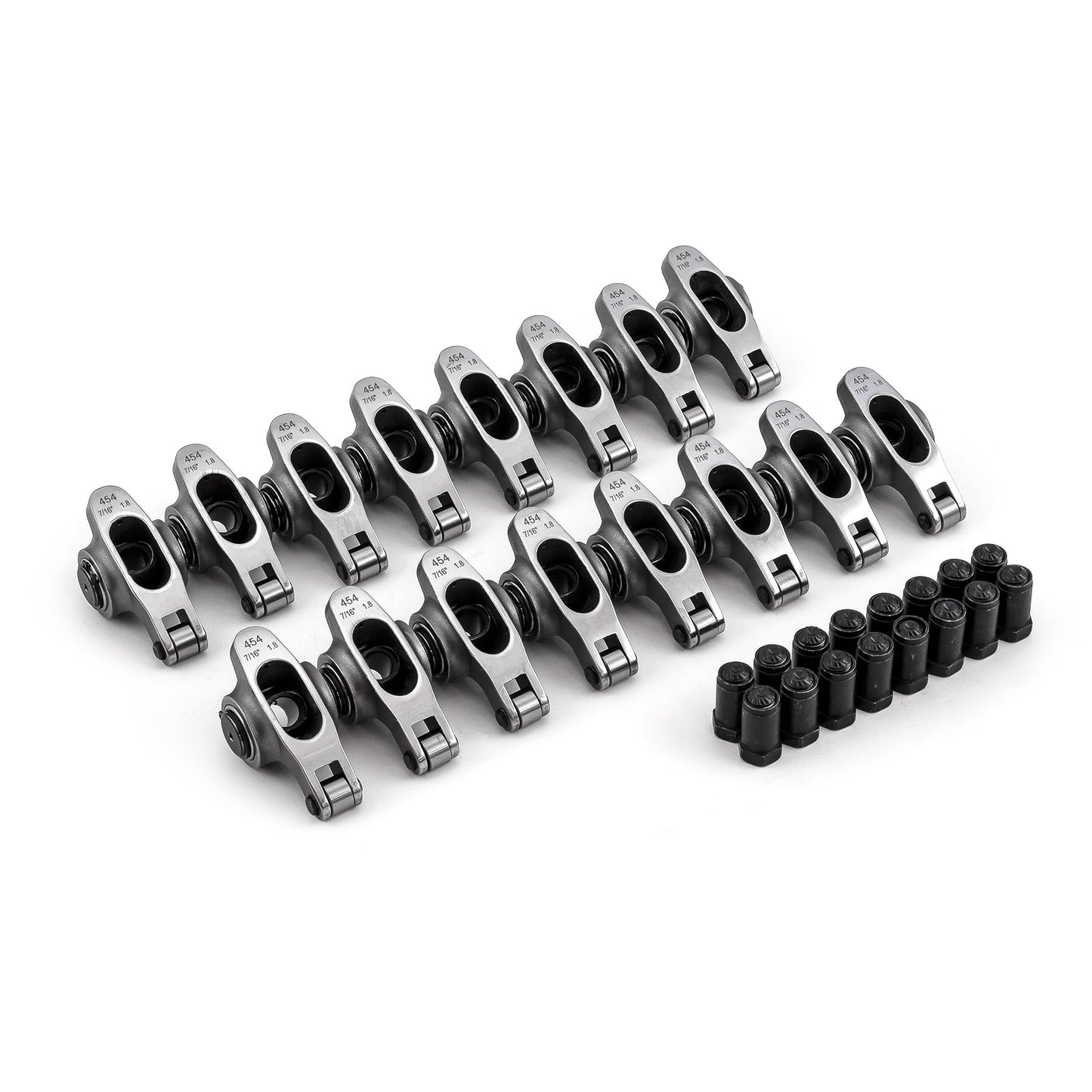 Chevy BBC 454 1.80 Ratio 7/16" Stainless Steel Roller Rocker Arm Set